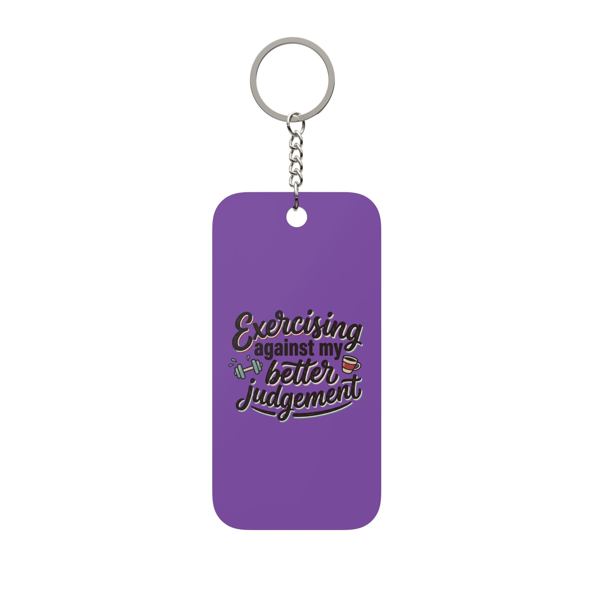 Exercising Against My Better Judgement Double-Sided Keychain Charm