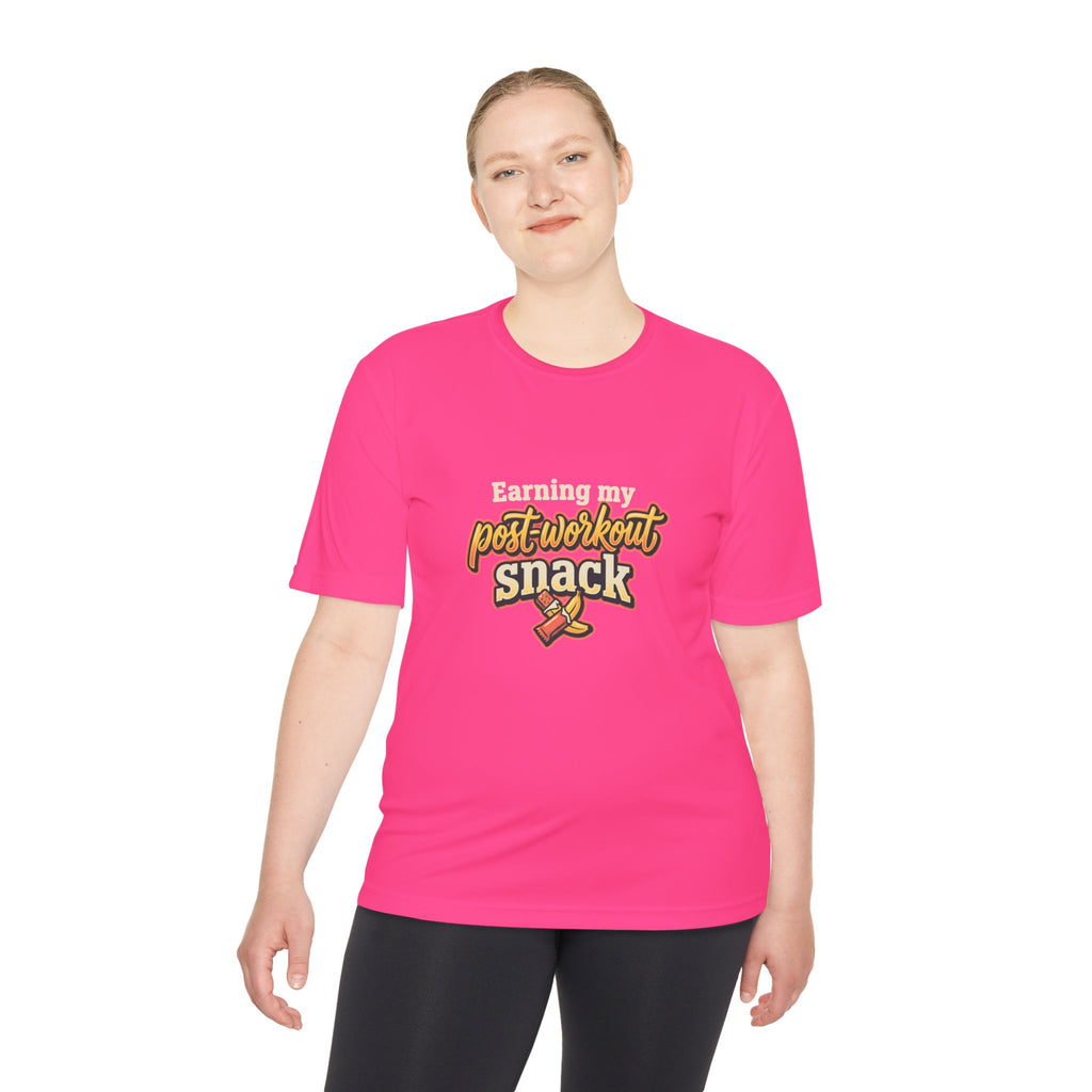 Earning My Post-Workout Snack Unisex Moisture Wicking Tee