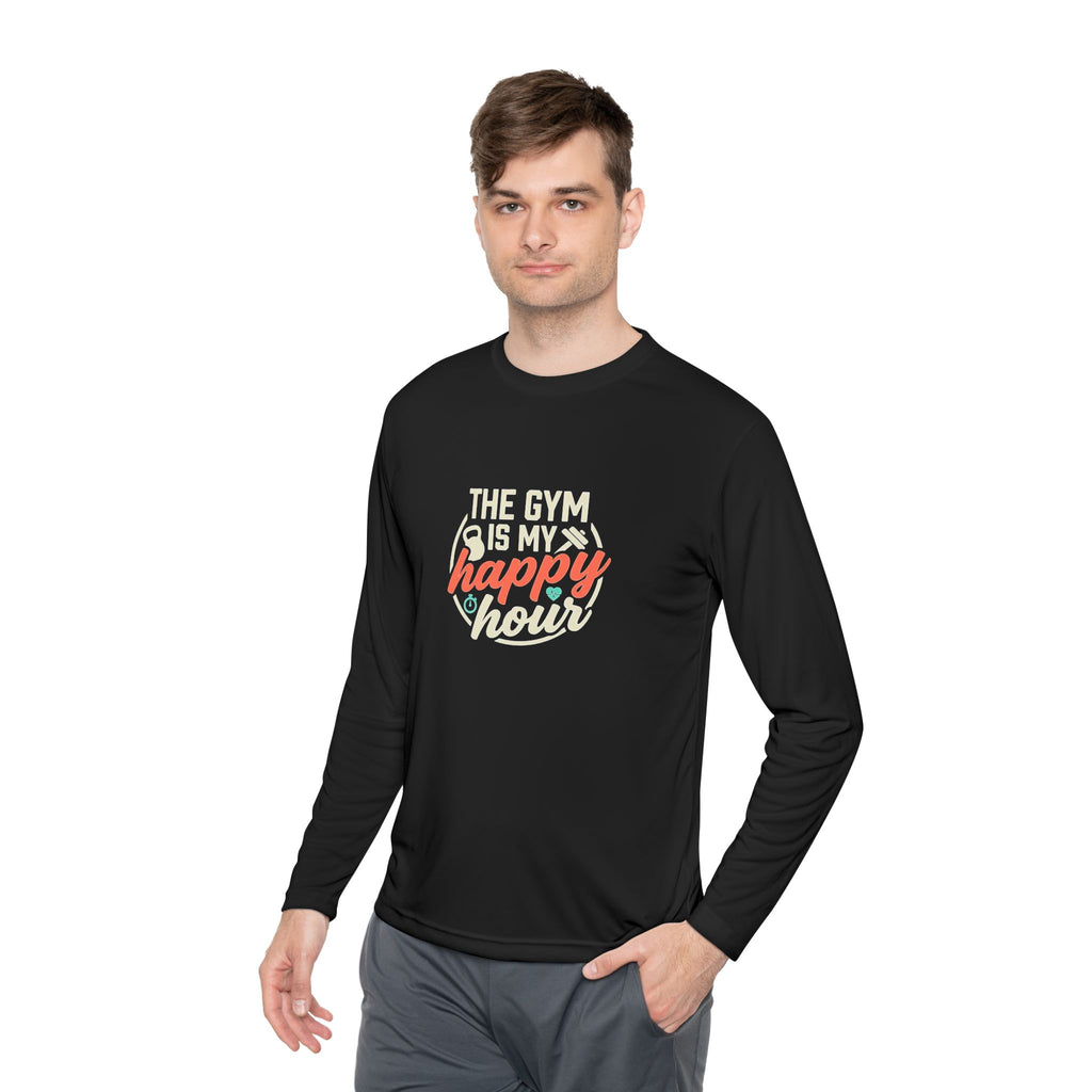 The Gym is My Happy Hour Unisex Lightweight Long Sleeve Tee