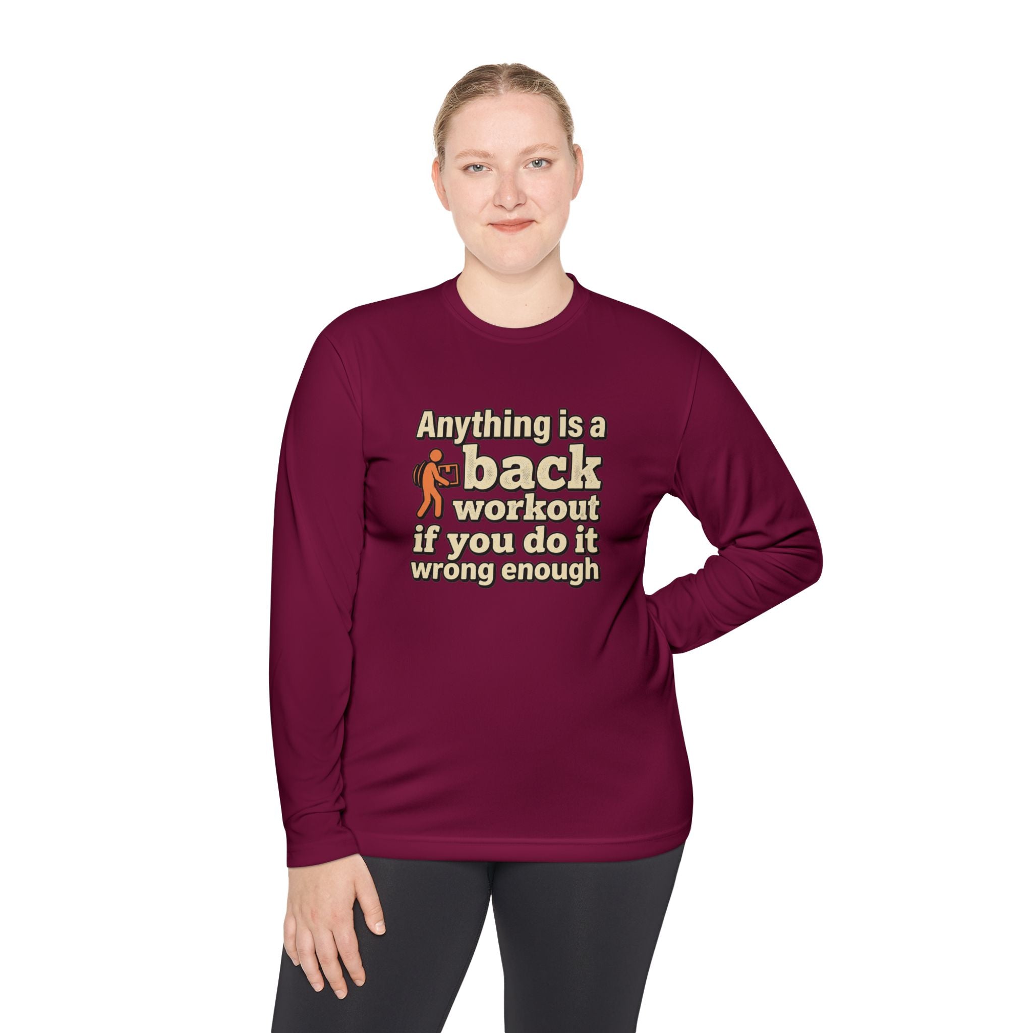Anything is a Back Workout Unisex Lightweight Long Sleeve Tee