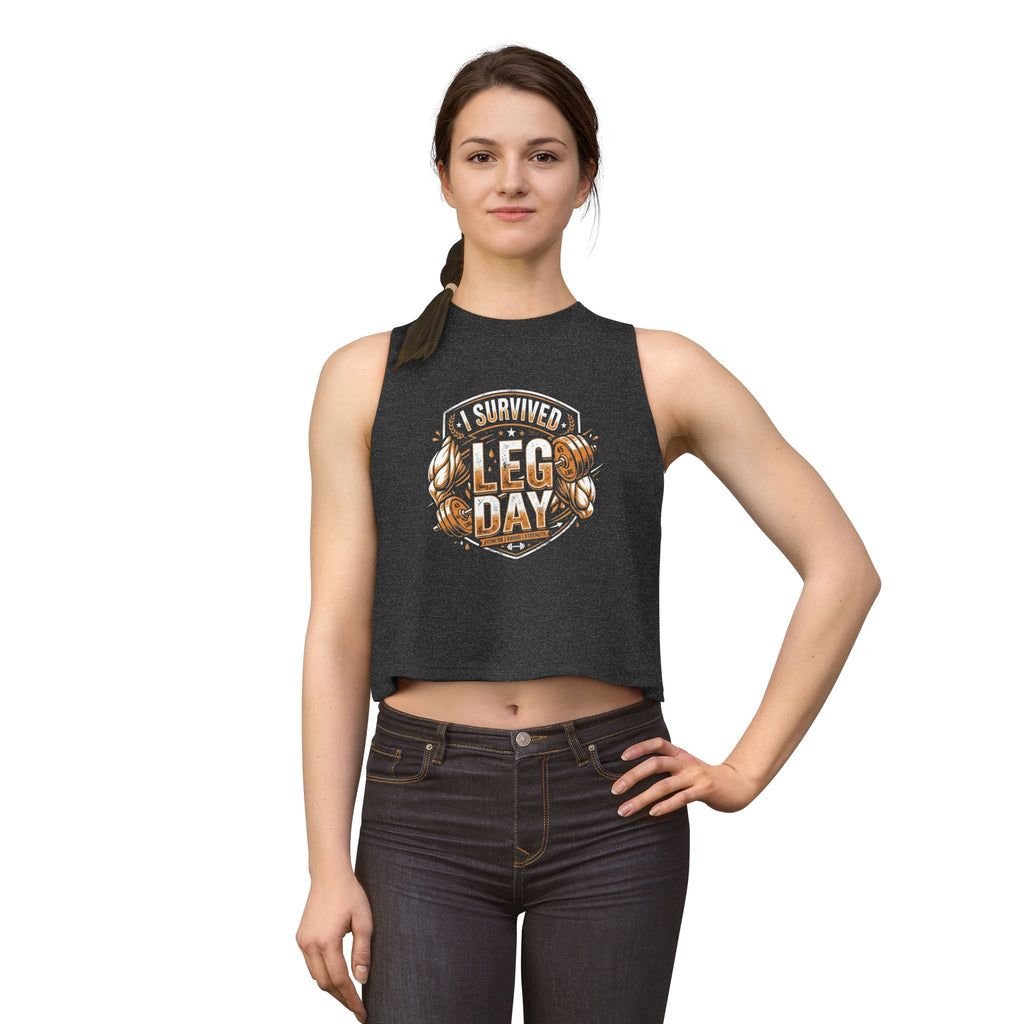 I Survived Leg Day Women's Crop Top
