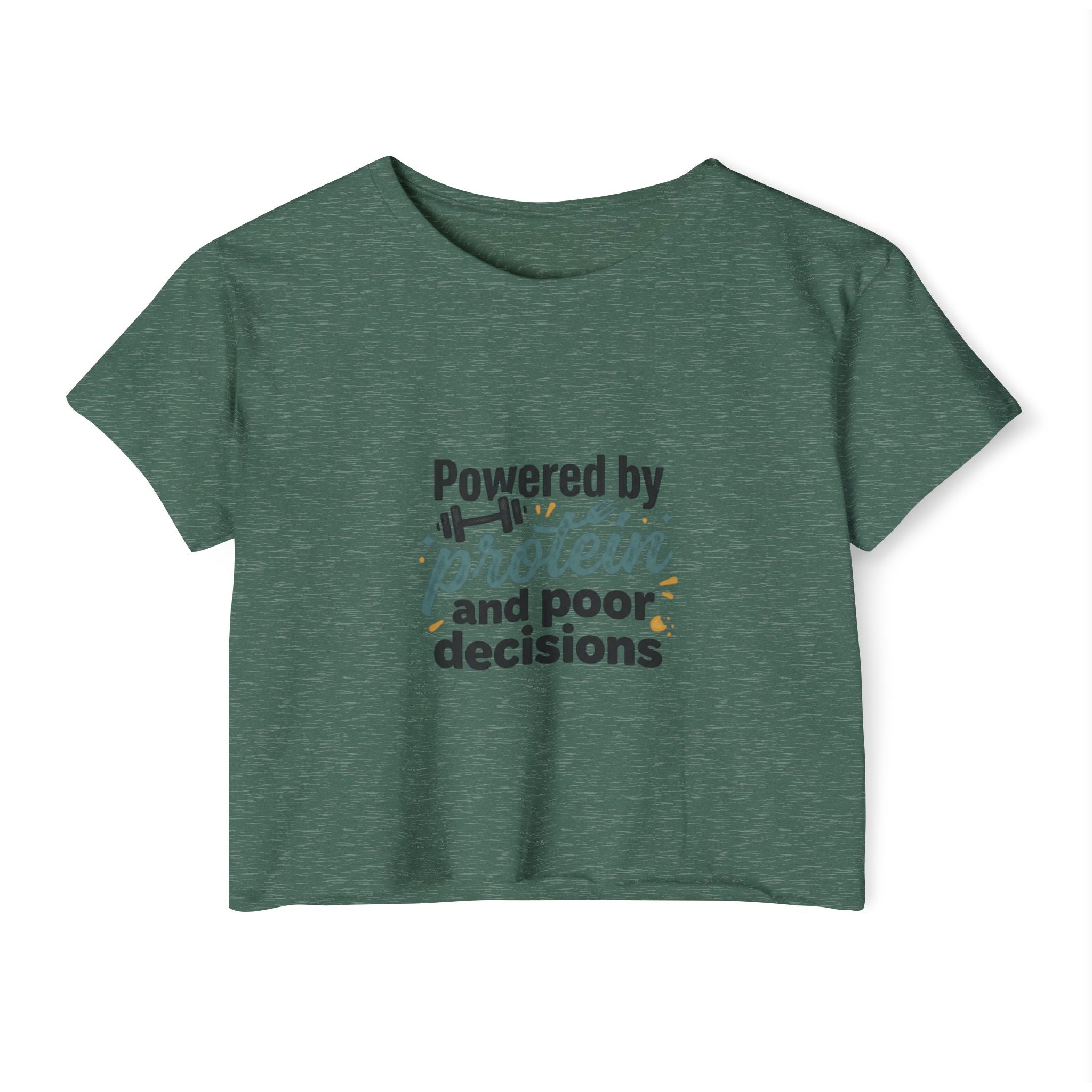 Powered by Protein and Poor Decisions Women's Festival Crop Top