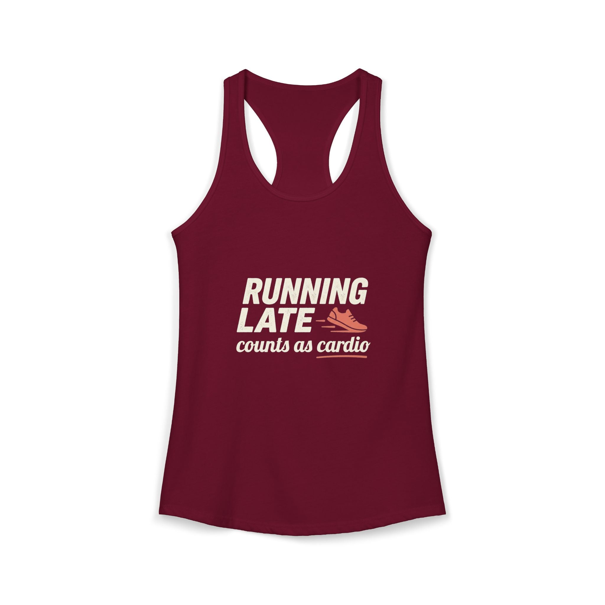 Running Late Counts as Cardio Women's Ideal Racerback Tank