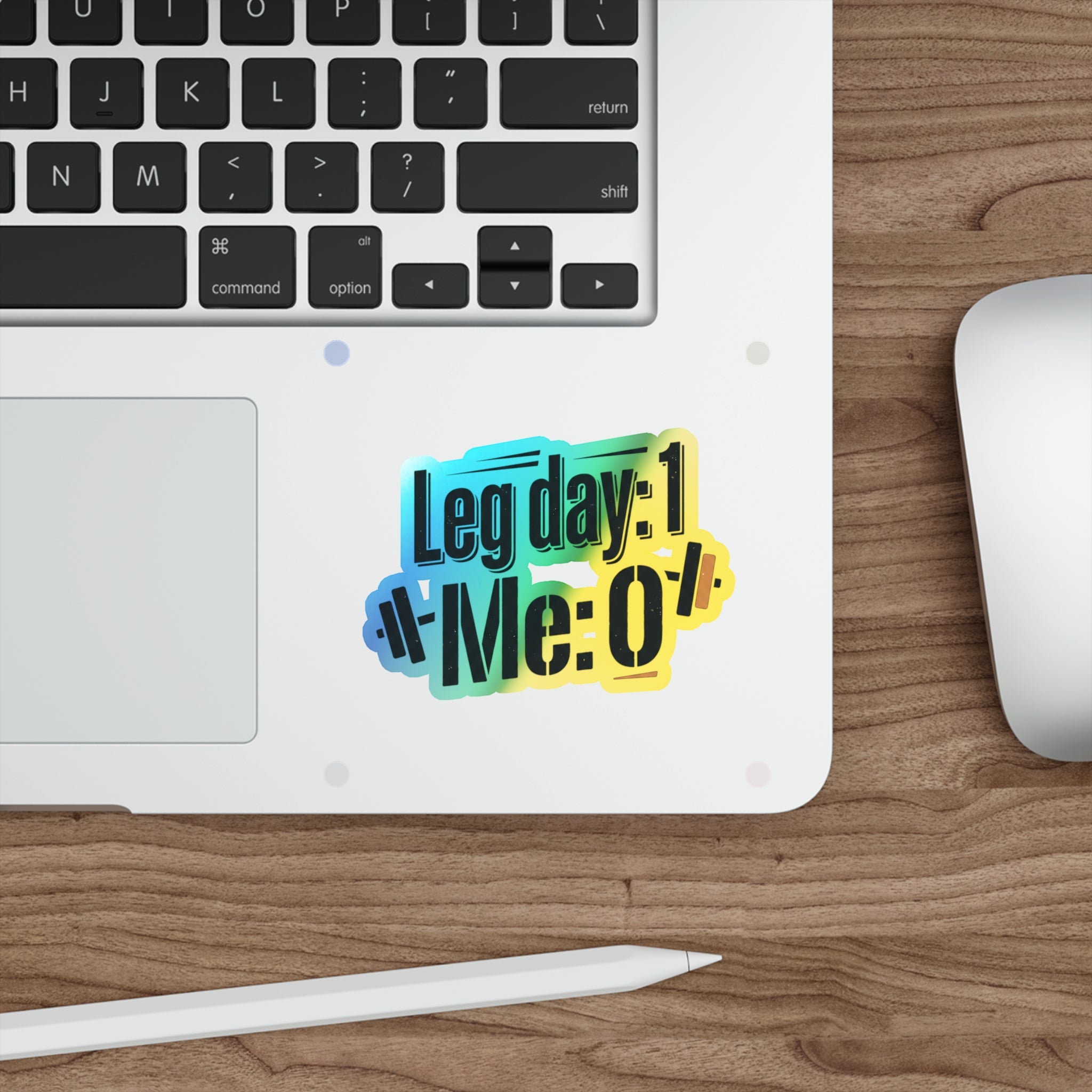 Leg Day Holographic Die-cut Stickers