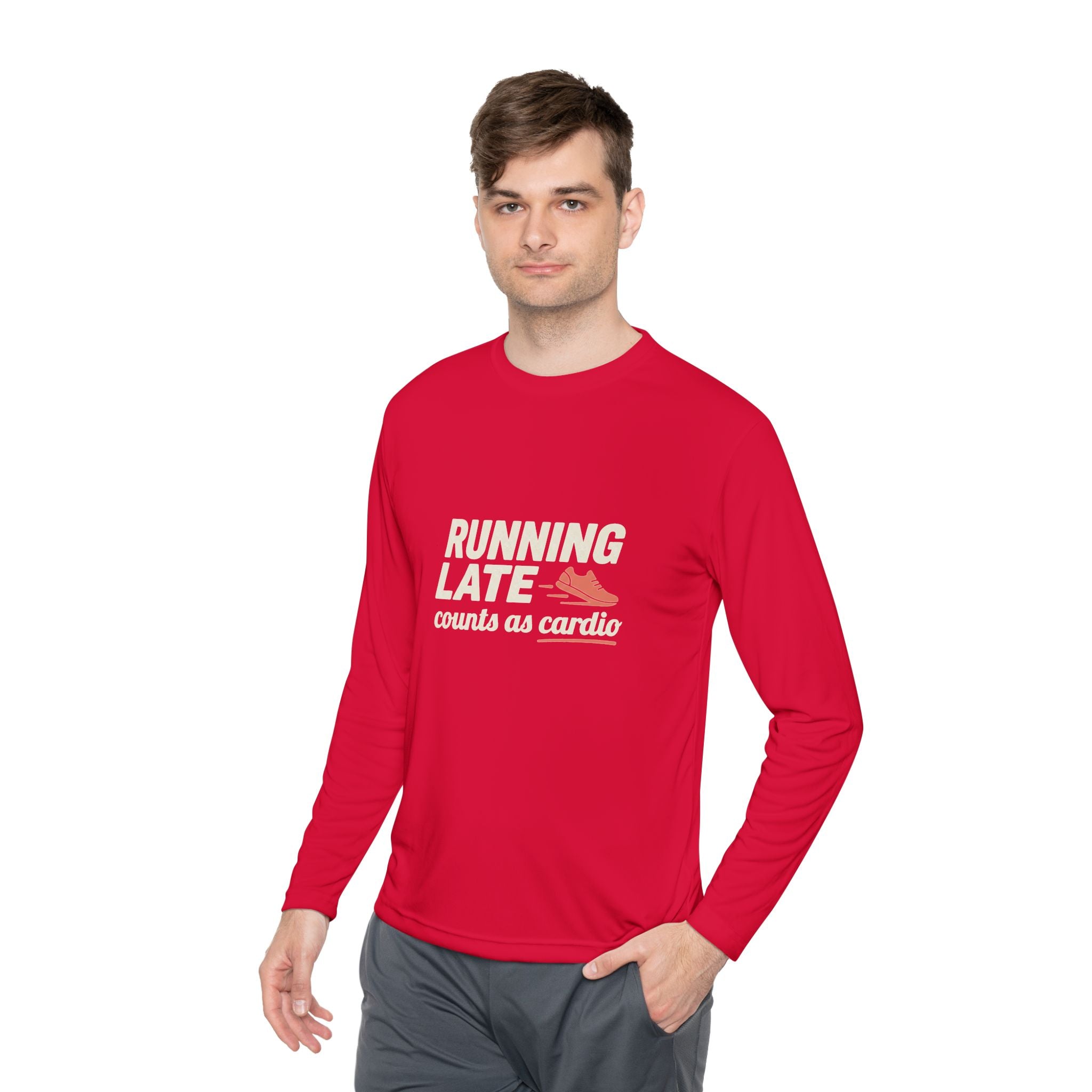 Running Late Counts as Cardio Unisex Lightweight Long Sleeve Tee