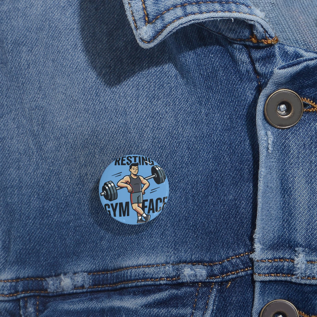 Resting Gym Face Round Pins