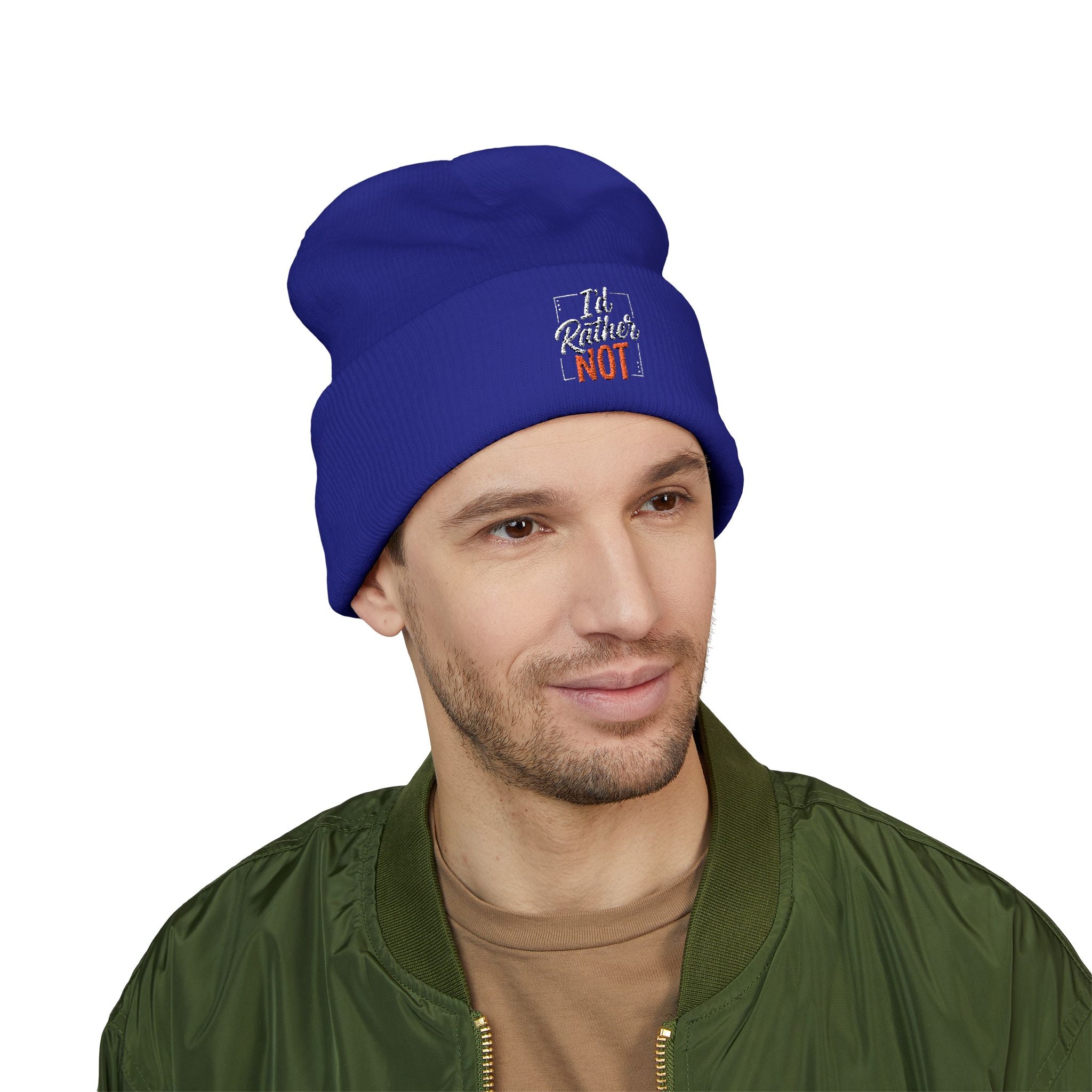 I'd Rather Not Classic Cuffed Beanie (Embroidery)