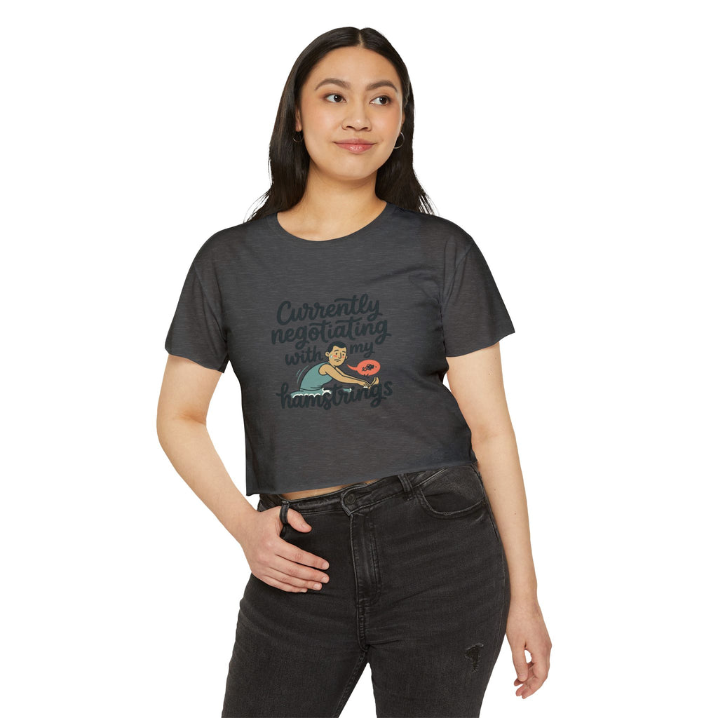 Currently Negotiating with my Hamstrings Women's Festival Crop Top