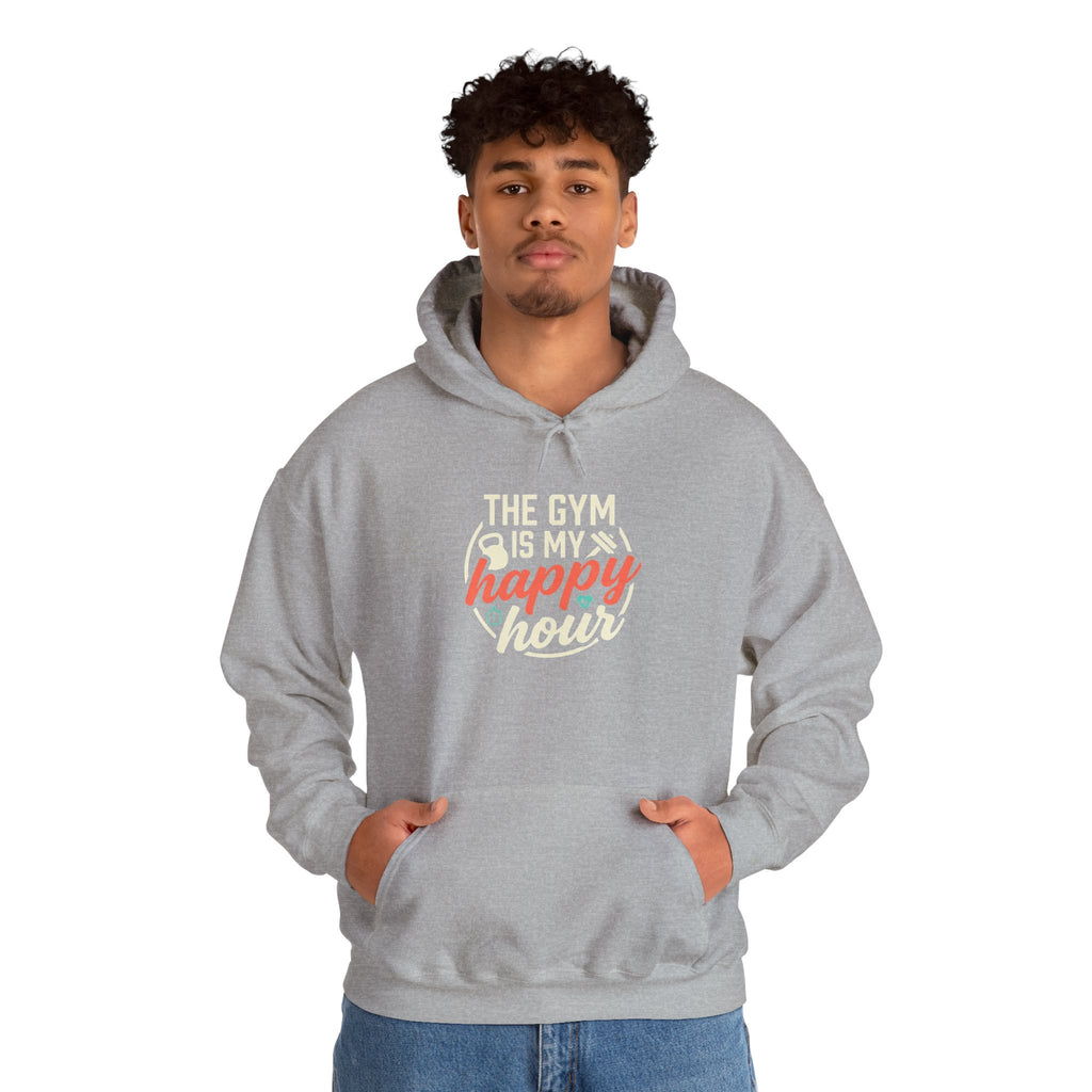 The Gym is My Happy Hour Unisex Heavy Blend™ Hooded Sweatshirt