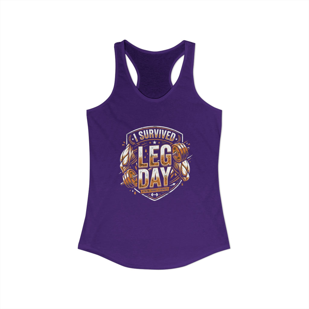 I Survived Leg Day Women's Ideal Racerback Tank
