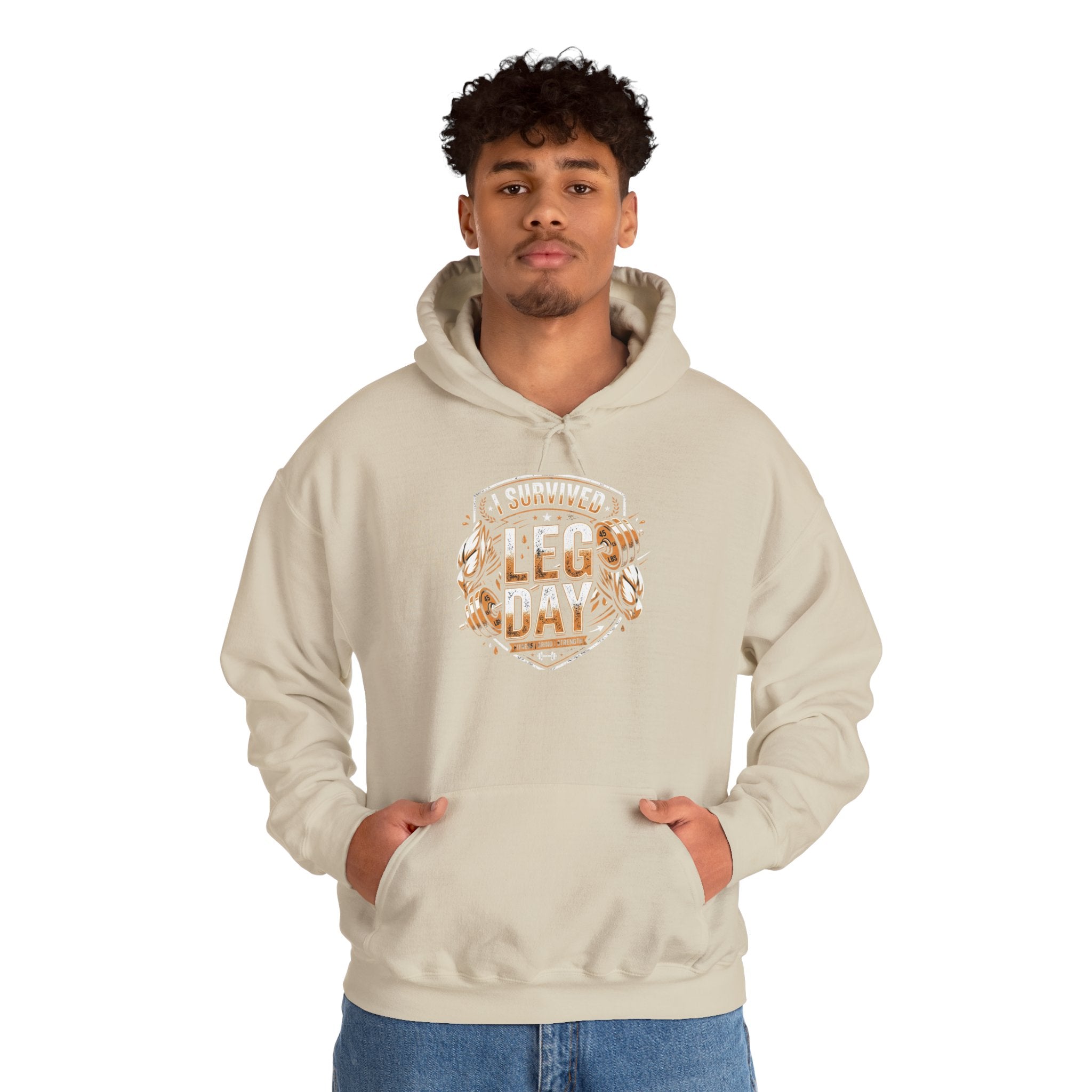 I Survived Leg Day Unisex Heavy Blend™ Hooded Sweatshirt