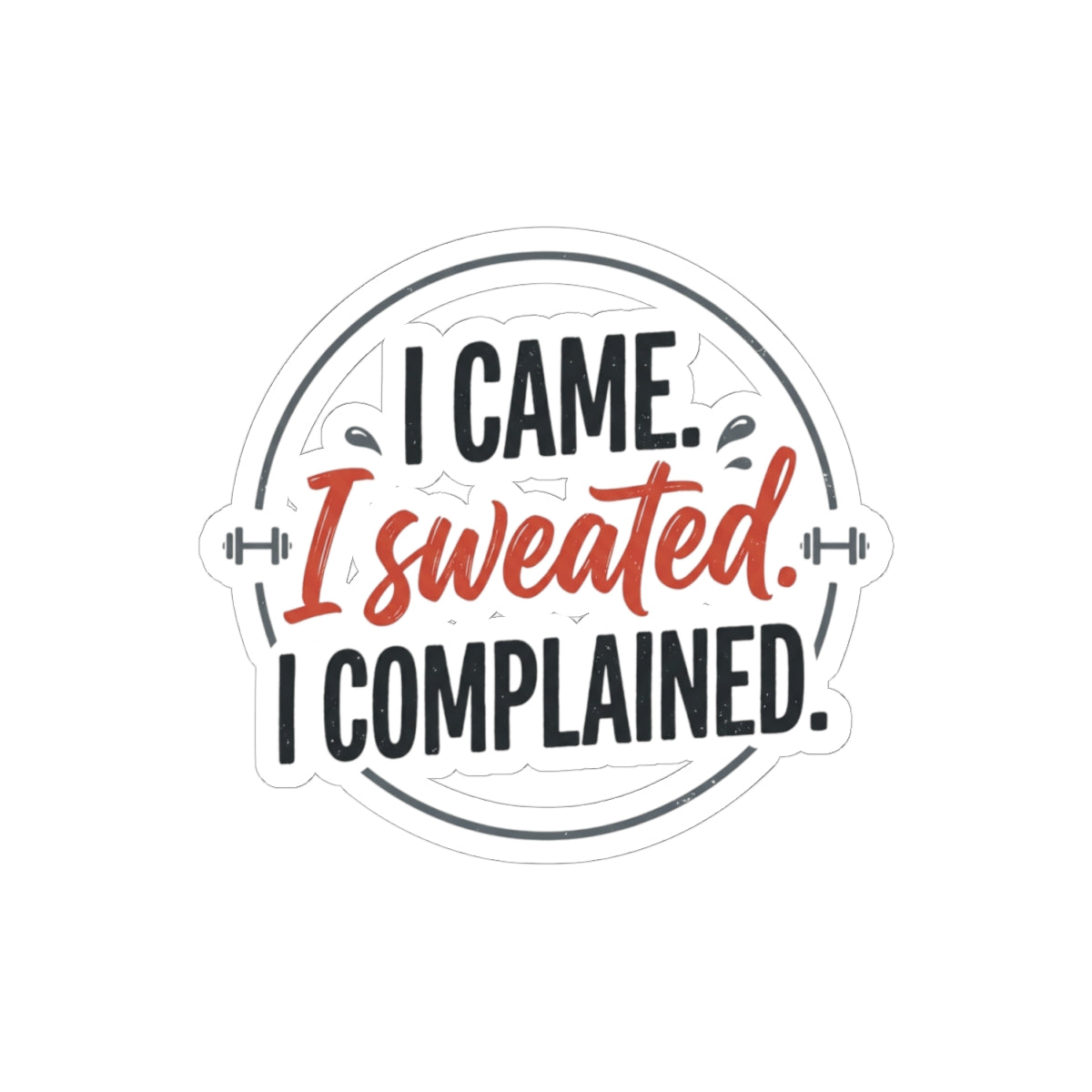 I Came I Sweated I Complained Kiss-Cut Stickers