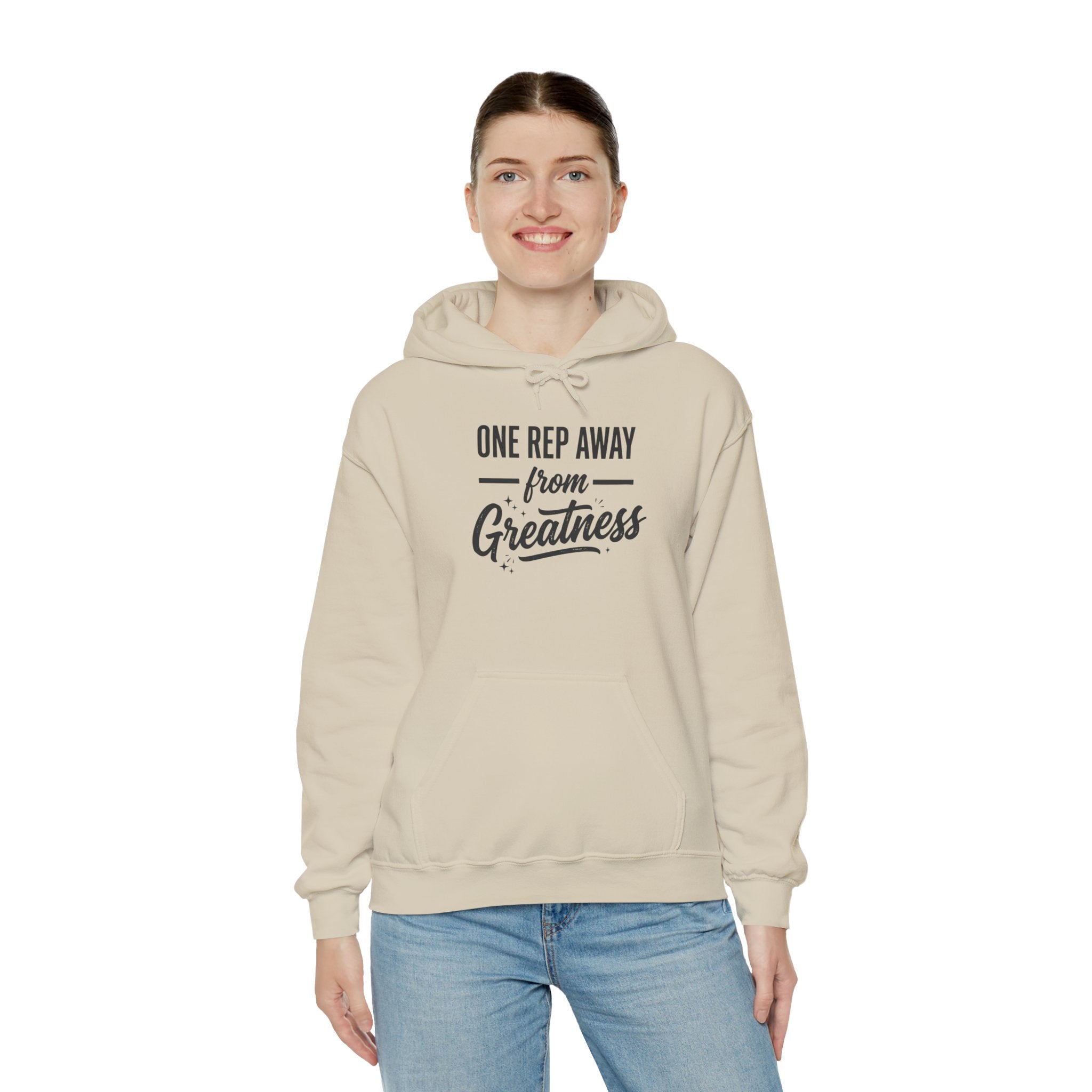 One Rep Away From Greatness Unisex Heavy Blend™ Hooded Sweatshirt