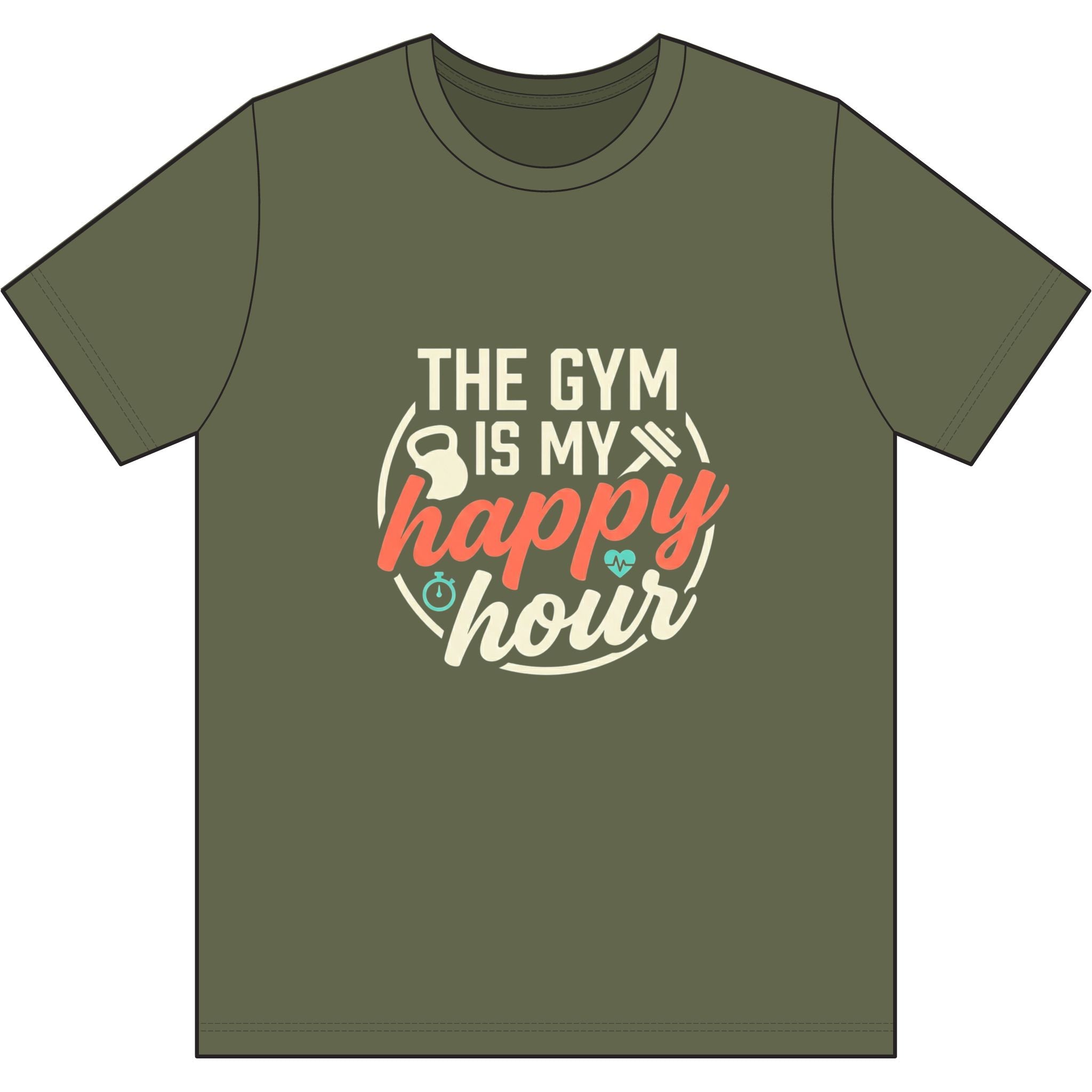 The Gym is My Happy Hour Dri-Power 100% Polyester T-Shirt