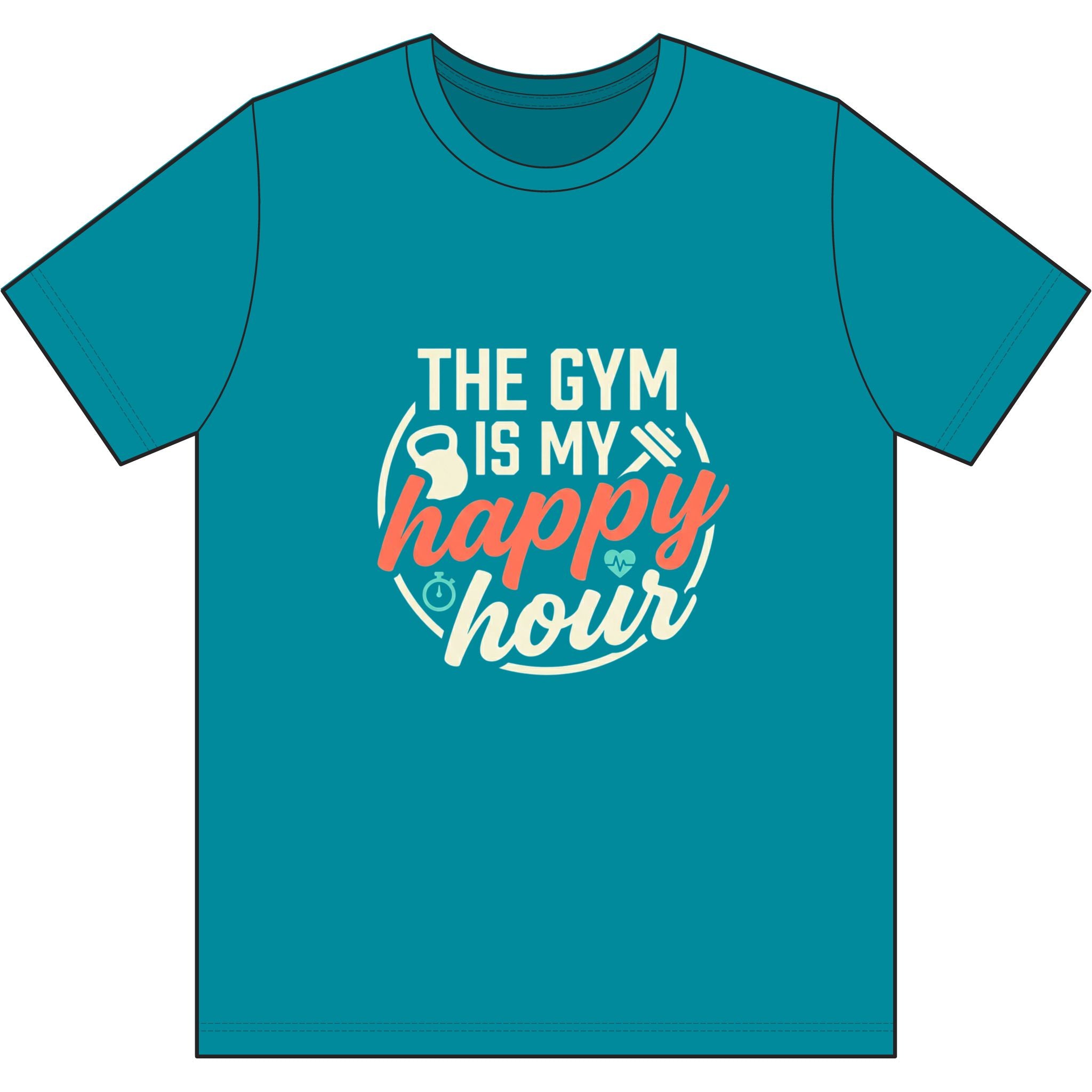 The Gym is My Happy Hour Dri-Power 100% Polyester T-Shirt