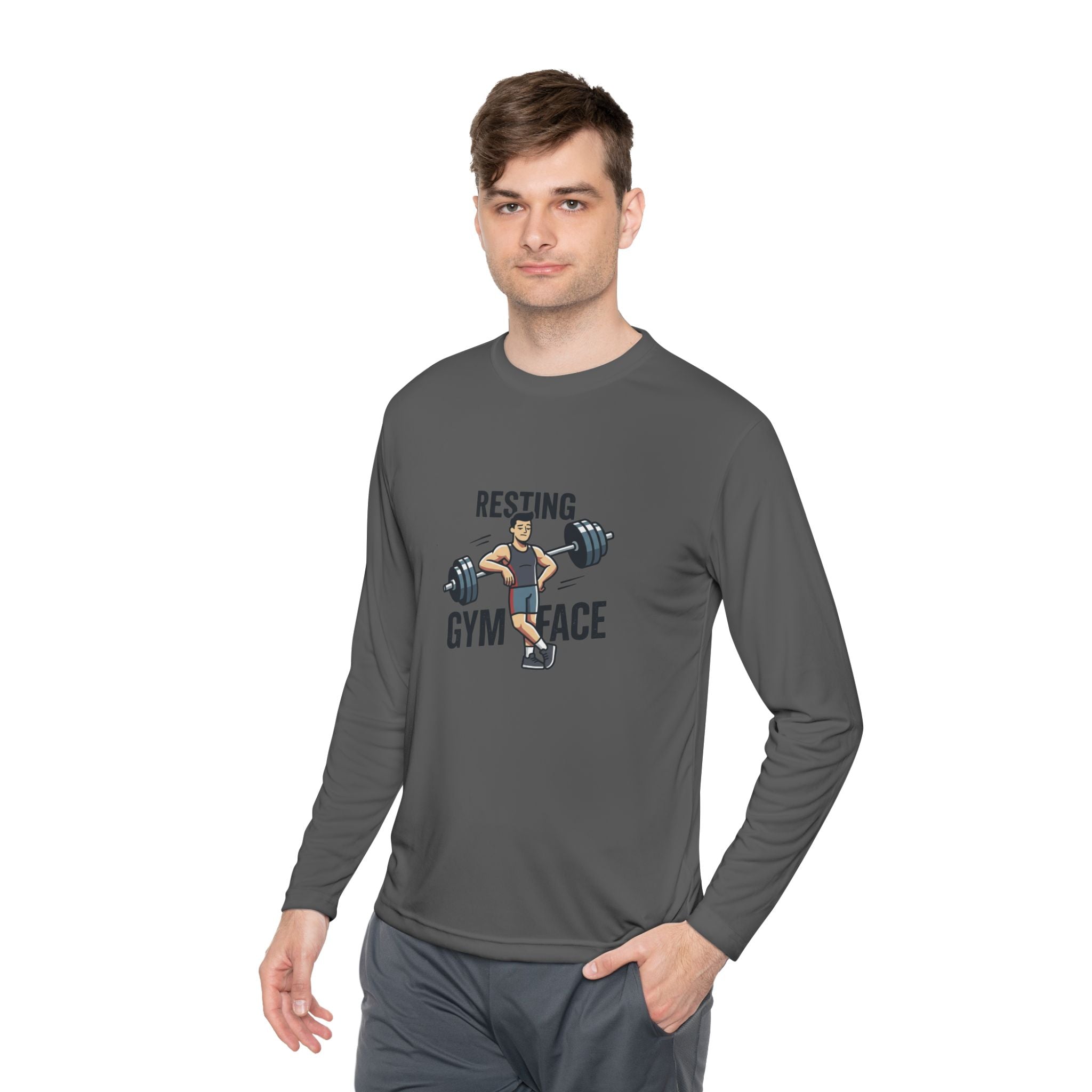 Resting Gym Face Unisex Lightweight Long Sleeve Tee