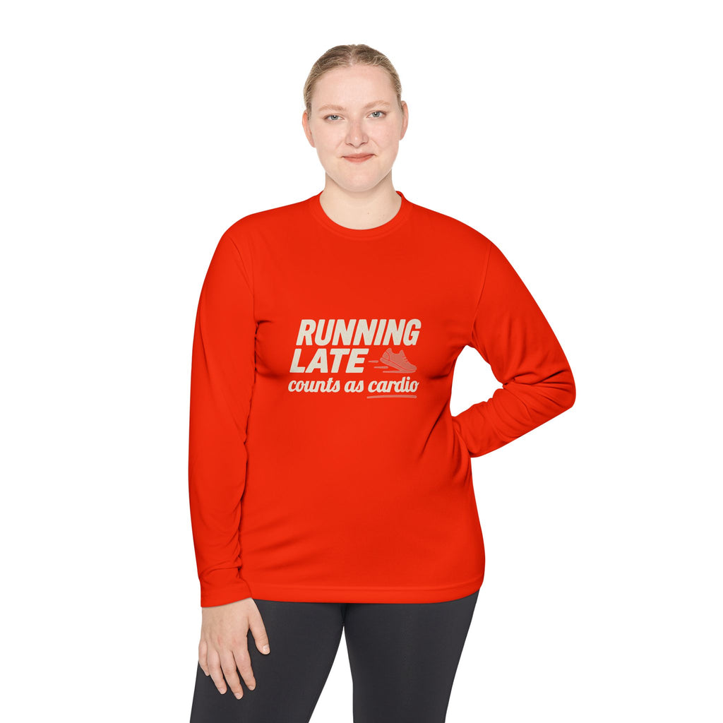 Running Late Counts as Cardio Unisex Lightweight Long Sleeve Tee