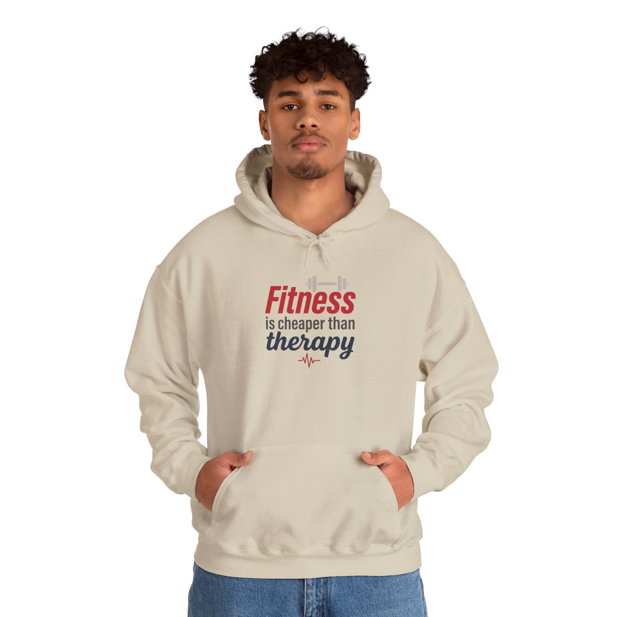 Fitness is Cheaper than Therapy Unisex Heavy Blend™ Hooded Sweatshirt