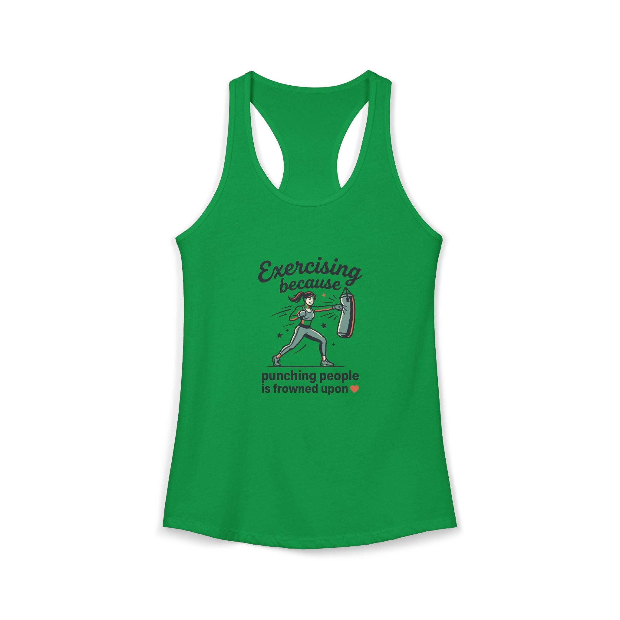 Exercising Because Punching People is Frowned Upon Women's Ideal Racerback Tank