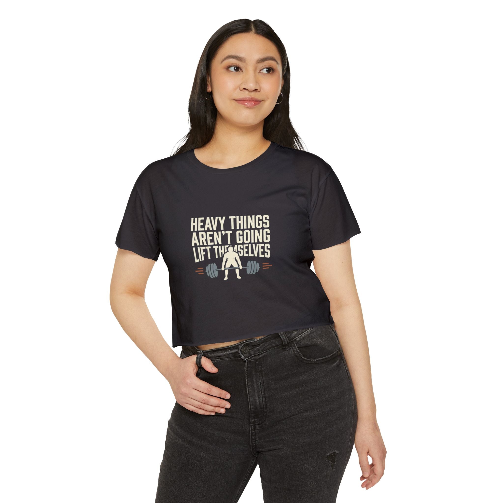 Heavy Things Aren't Going to Lift Themselves Women's Festival Crop Top