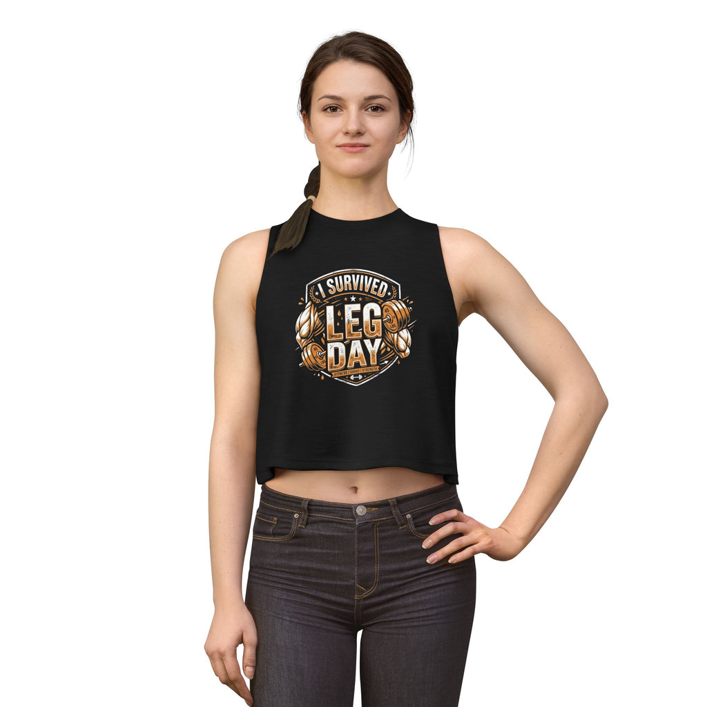 I Survived Leg Day Women's Crop Top