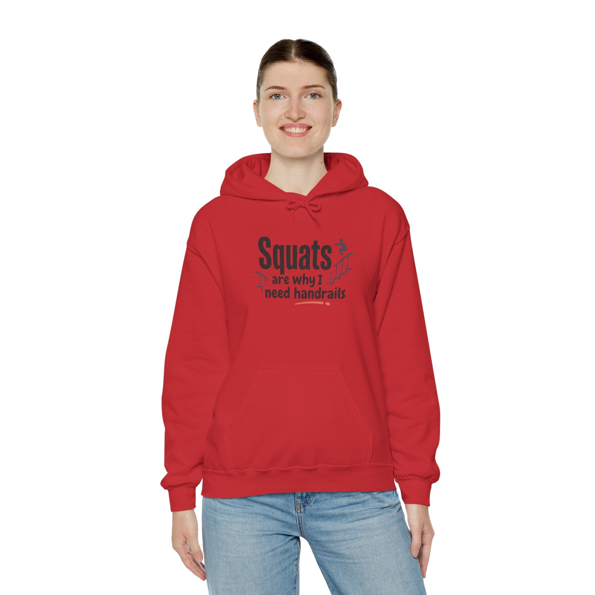 Squats are Why I Need Handrails Heavy Blend™ Hooded Sweatshirt