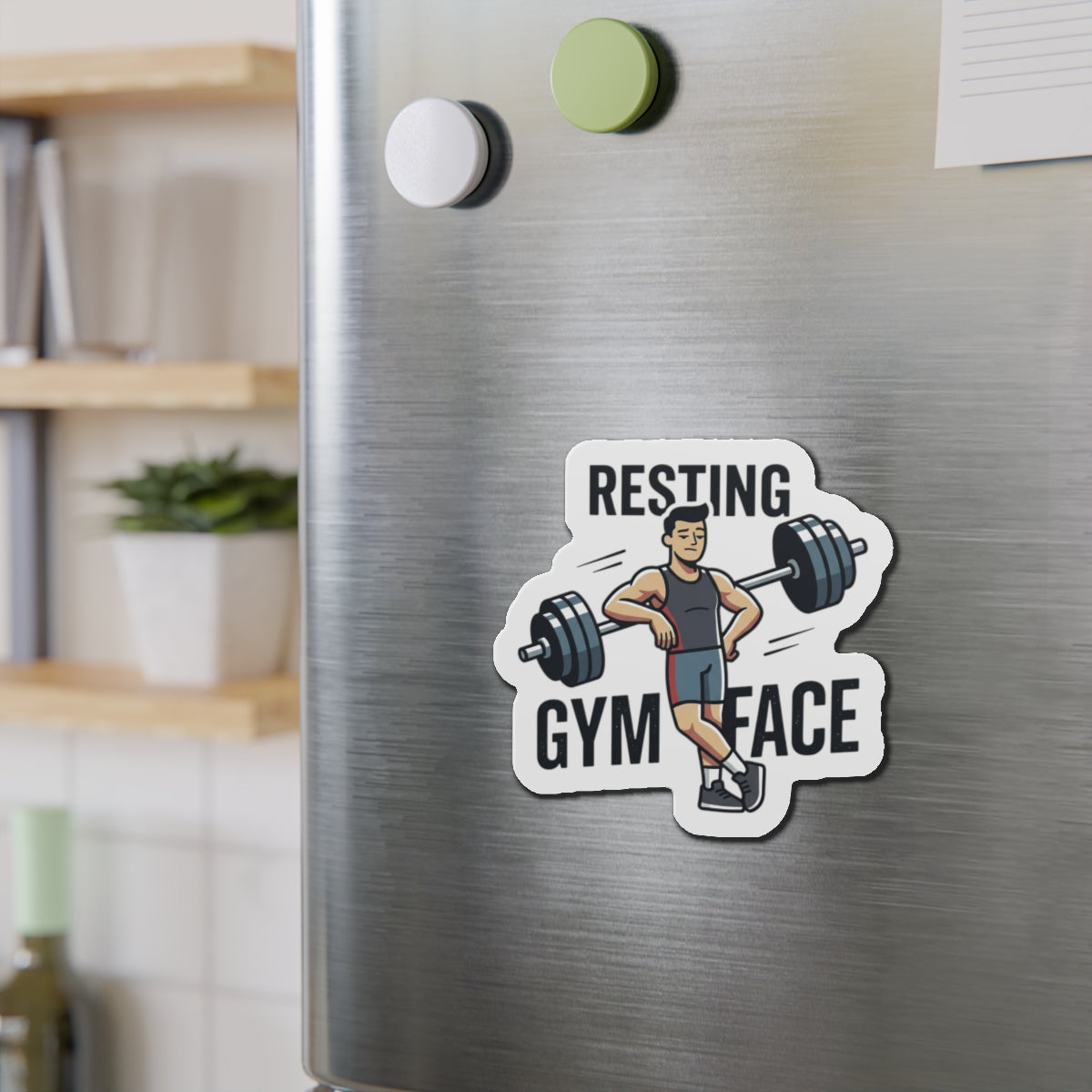 Resting Gym Face Die-Cut Magnets