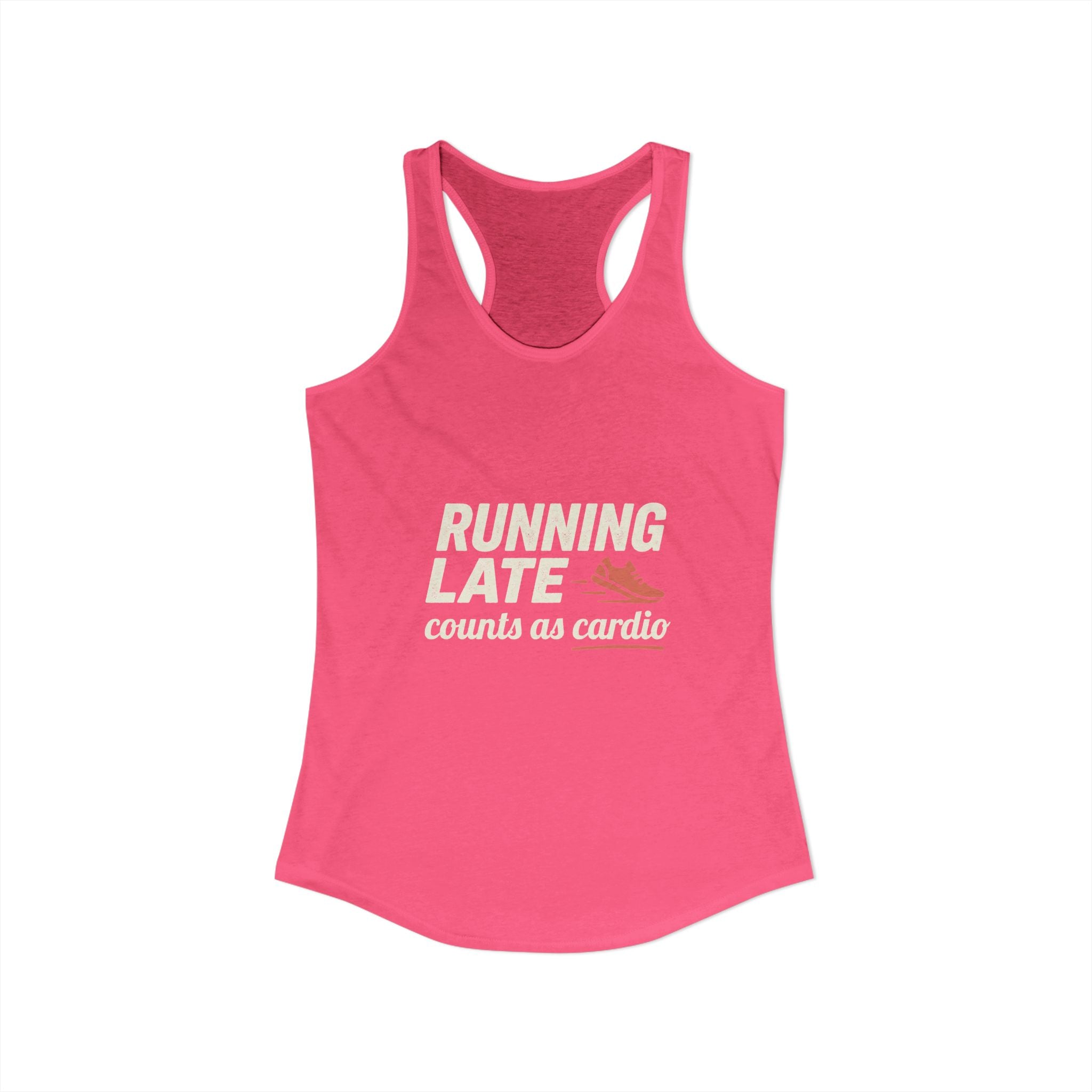 Running Late Counts as Cardio Women's Ideal Racerback Tank