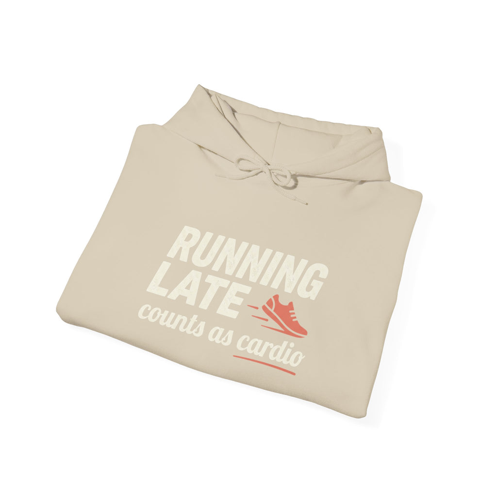 Running Late Counts as Cardio Unisex Heavy Blend™ Hooded Sweatshirt