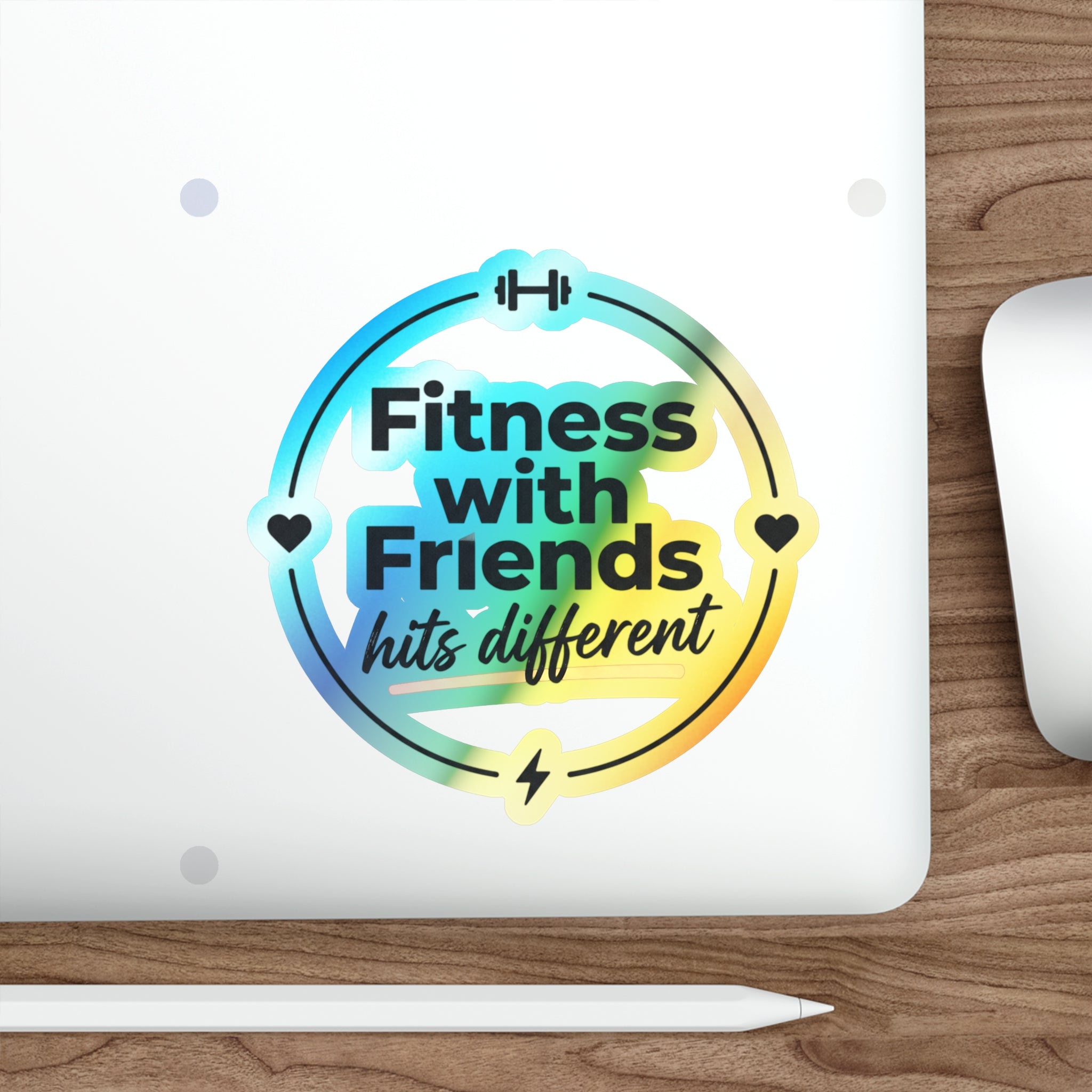 Fitness with Friends Holographic Die-cut Stickers