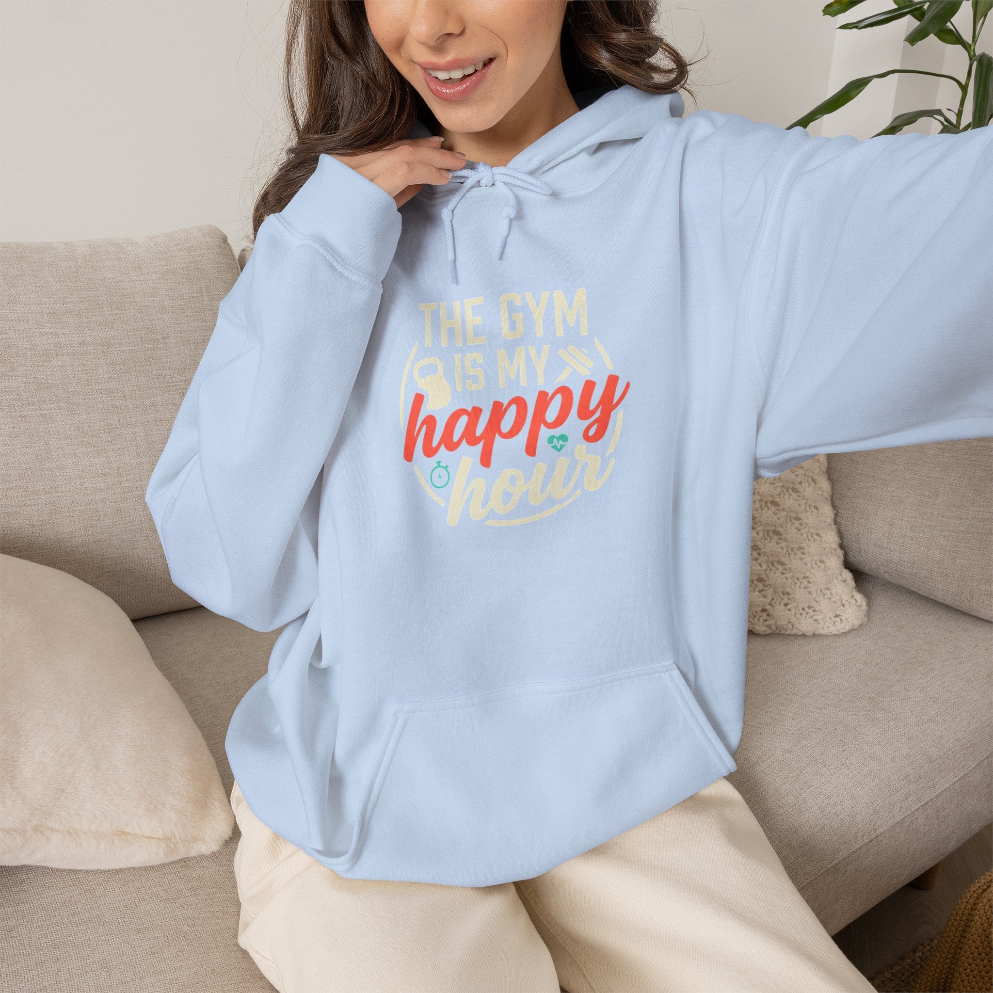 The Gym is My Happy Hour Unisex Heavy Blend™ Hooded Sweatshirt