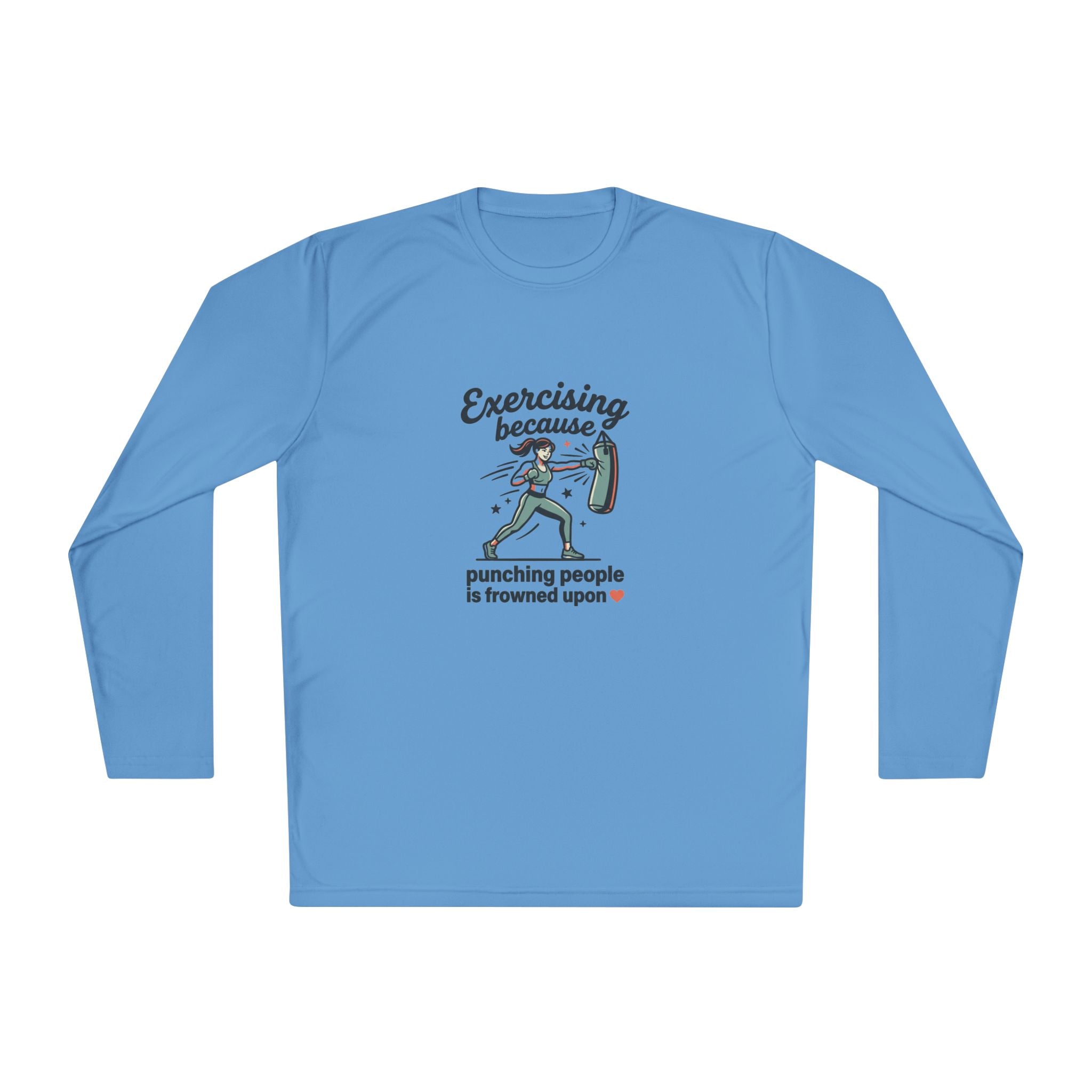Exercising Because Punching People is Frowned Upon Unisex Lightweight Long Sleeve Tee