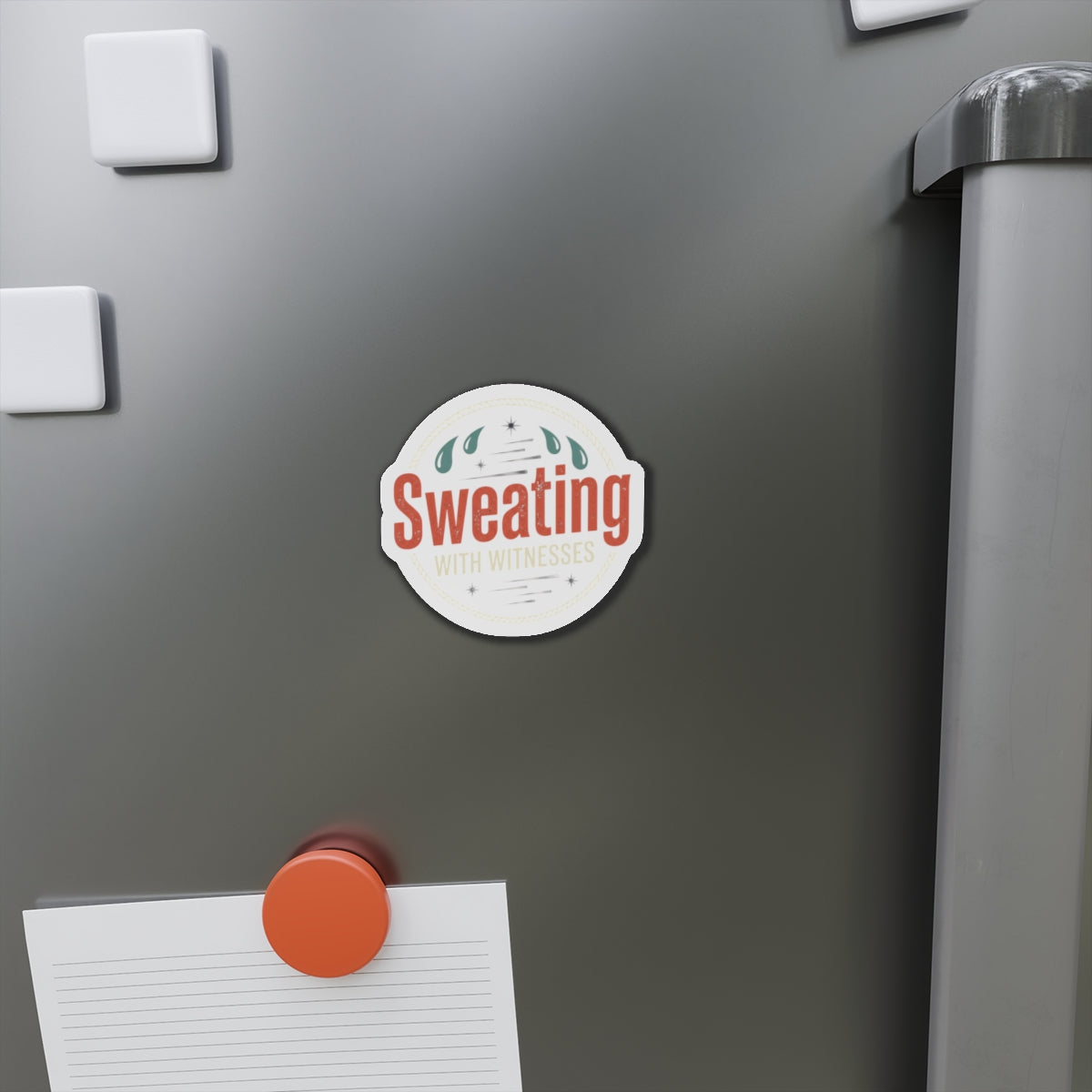 Sweating with Witnesses Die-Cut Magnets