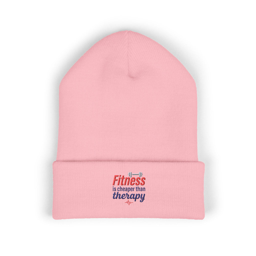 Fitness is Cheaper than Therapy Classic Cuffed Beanie (Embroidery)
