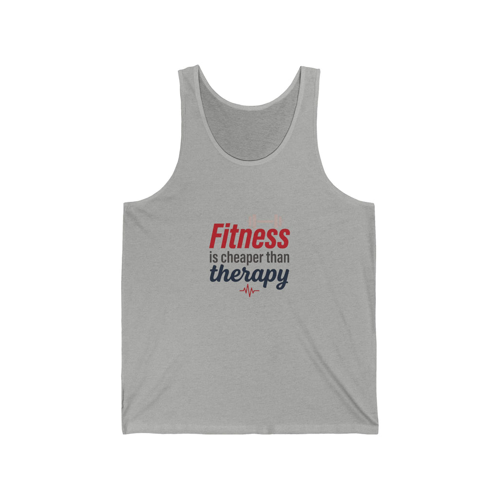 Fitness is Cheaper than Therapy Unisex Jersey Tank