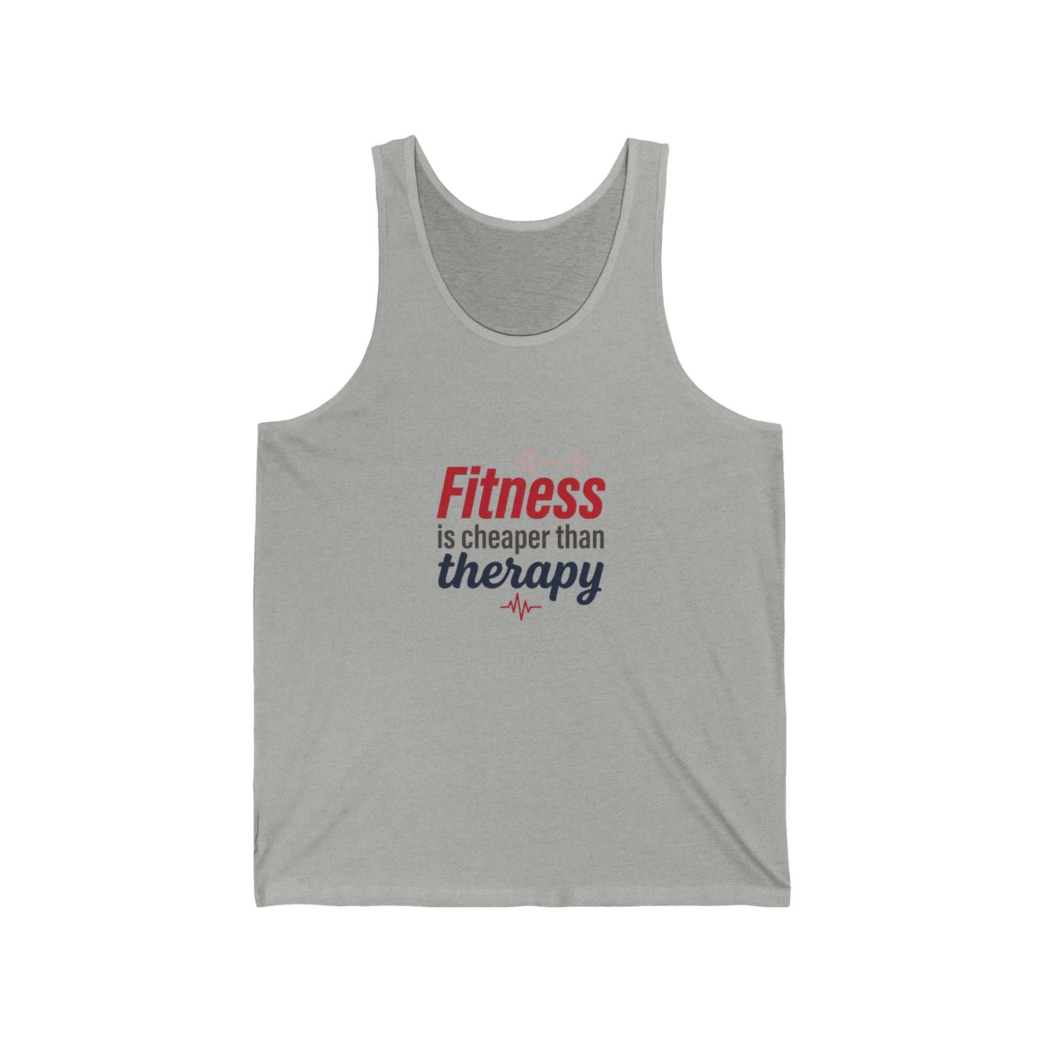 Fitness is Cheaper than Therapy Unisex Jersey Tank