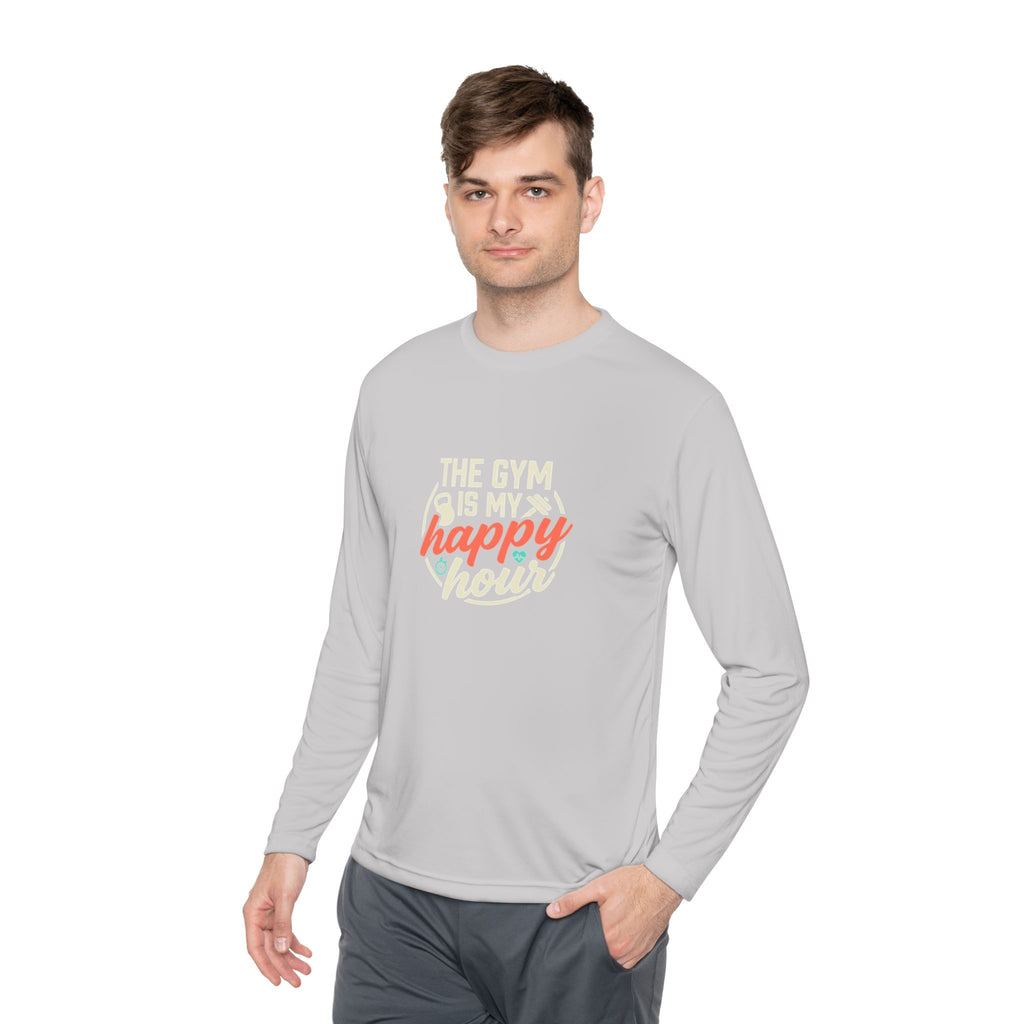 The Gym is My Happy Hour Unisex Lightweight Long Sleeve Tee