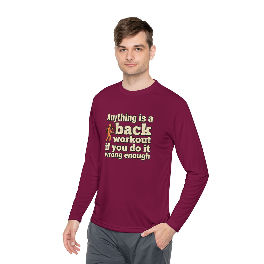 Anything is a Back Workout Unisex Lightweight Long Sleeve Tee