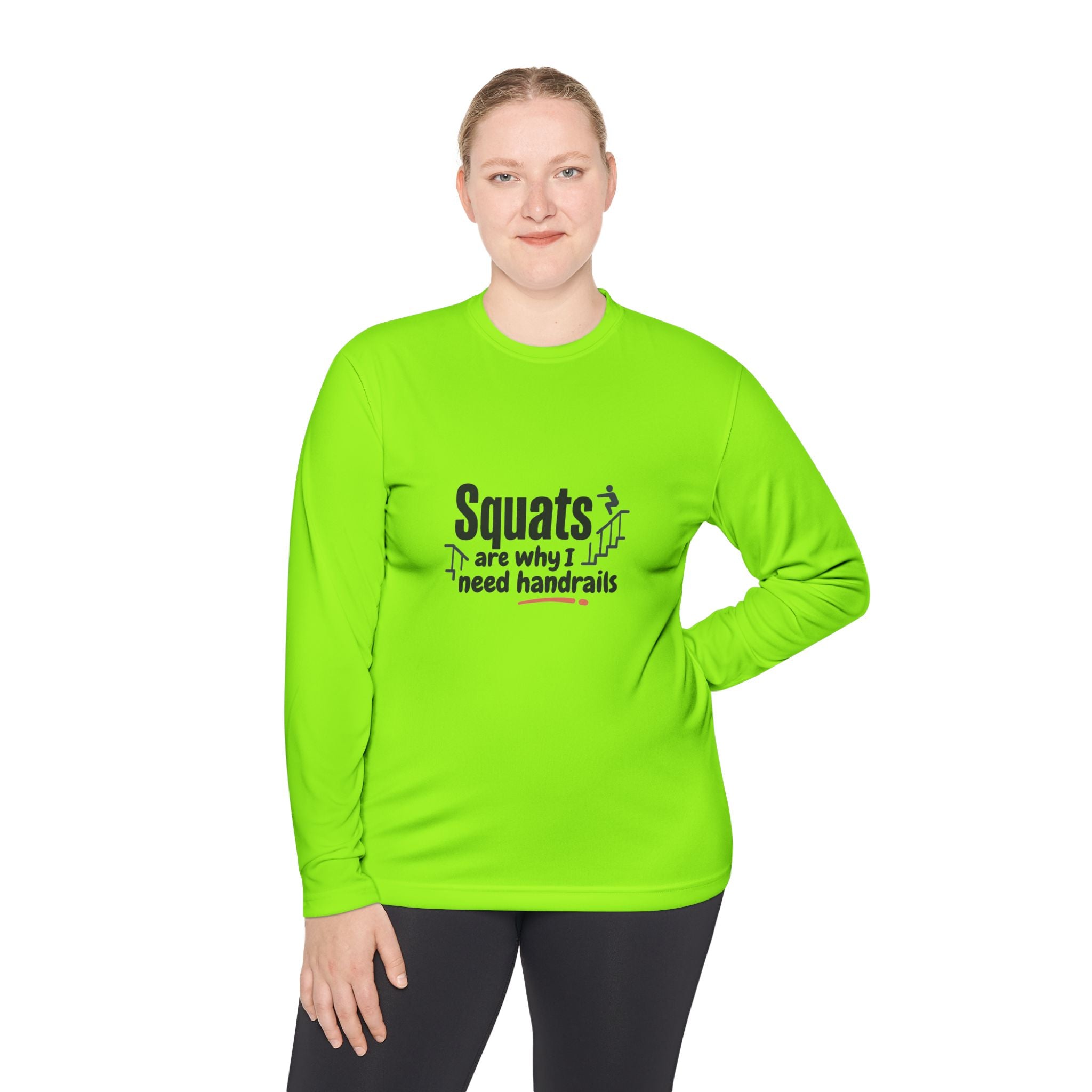 Squats are Why I Need Handrails Unisex Lightweight Long Sleeve Tee