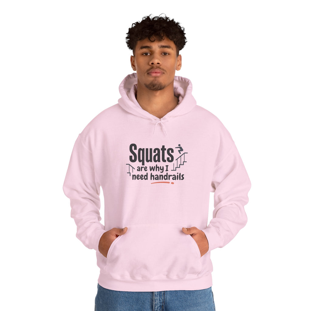 Squats are Why I Need Handrails Heavy Blend™ Hooded Sweatshirt