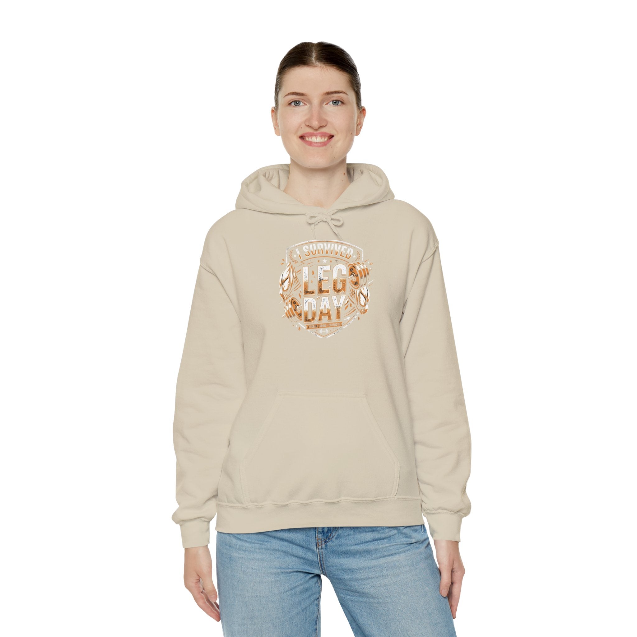 I Survived Leg Day Unisex Heavy Blend™ Hooded Sweatshirt