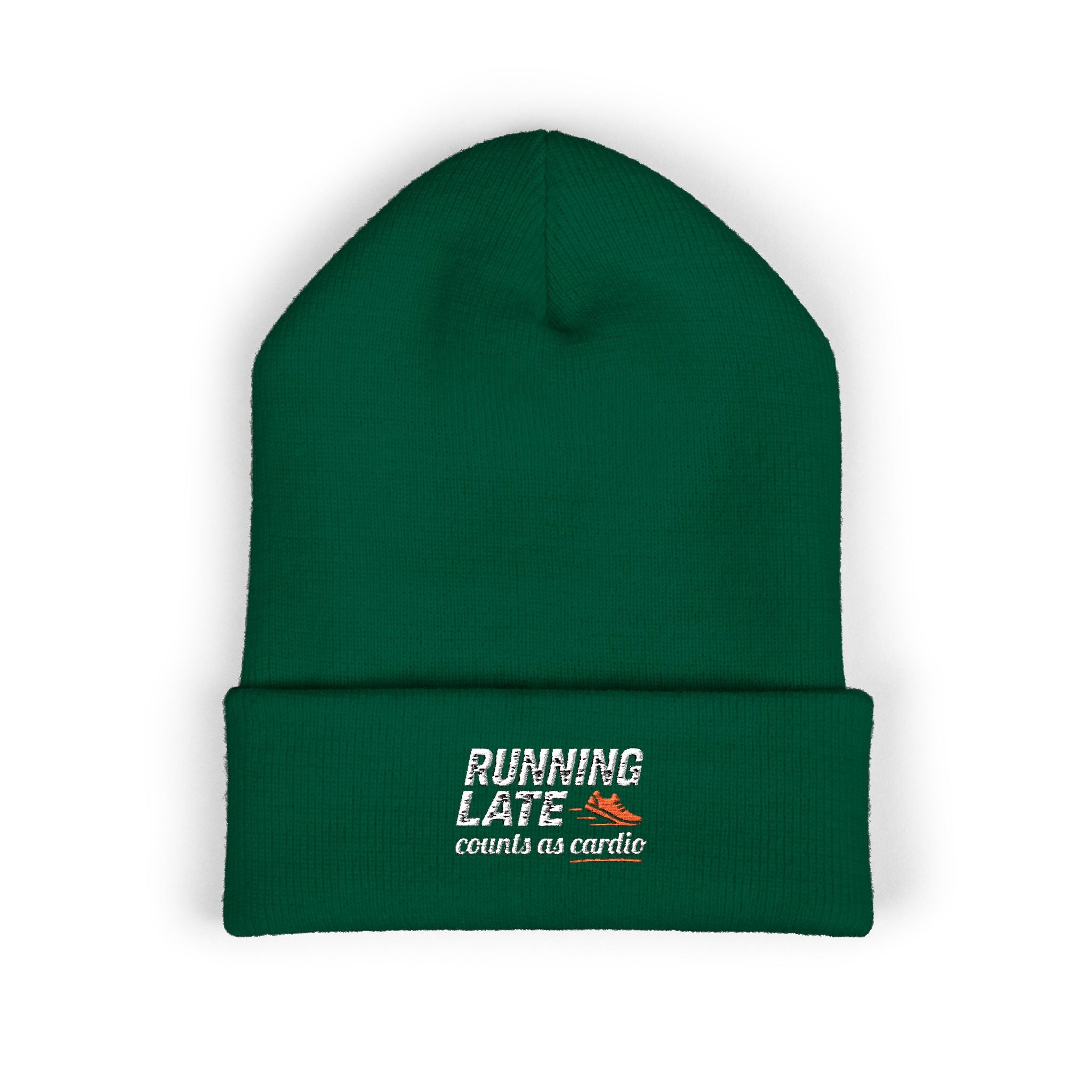 Running Late Counts as Cardio Classic Cuffed Beanie (Embroidery)