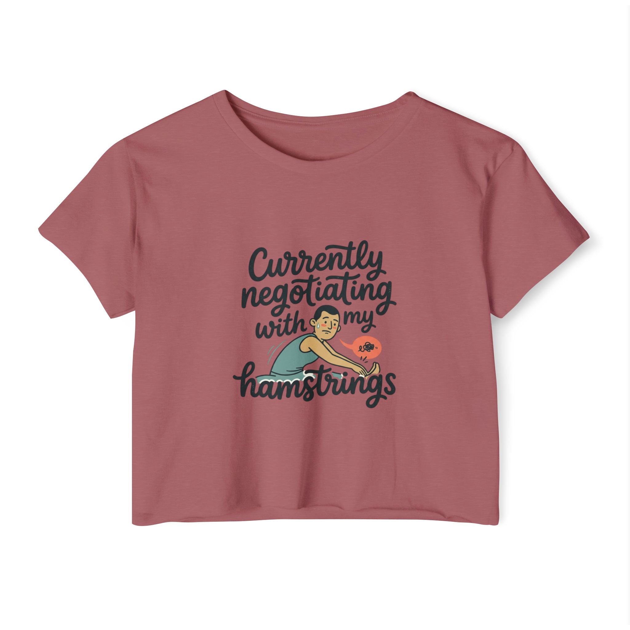 Currently Negotiating with my Hamstrings Women's Festival Crop Top