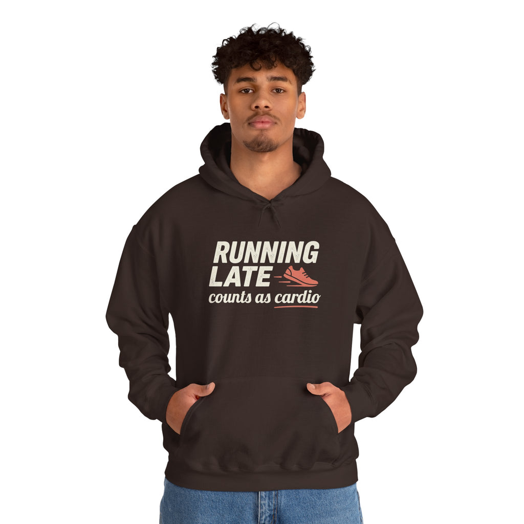 Running Late Counts as Cardio Unisex Heavy Blend™ Hooded Sweatshirt