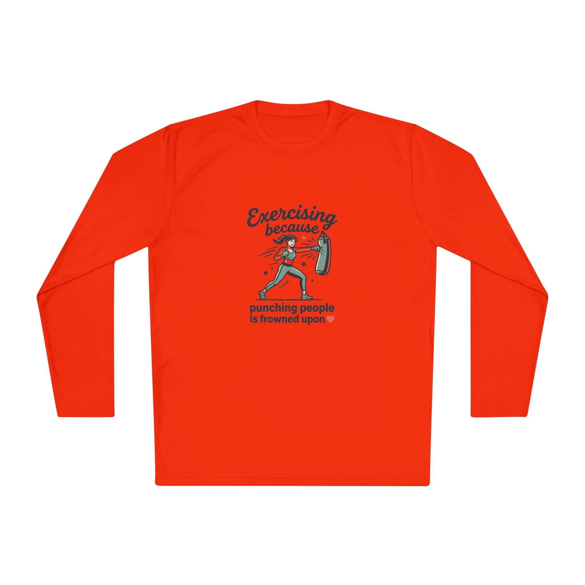 Exercising Because Punching People is Frowned Upon Unisex Lightweight Long Sleeve Tee