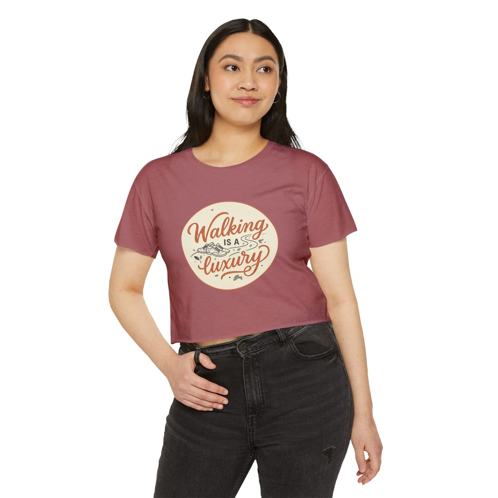 Walking is a Luxury Women's Festival Crop Top