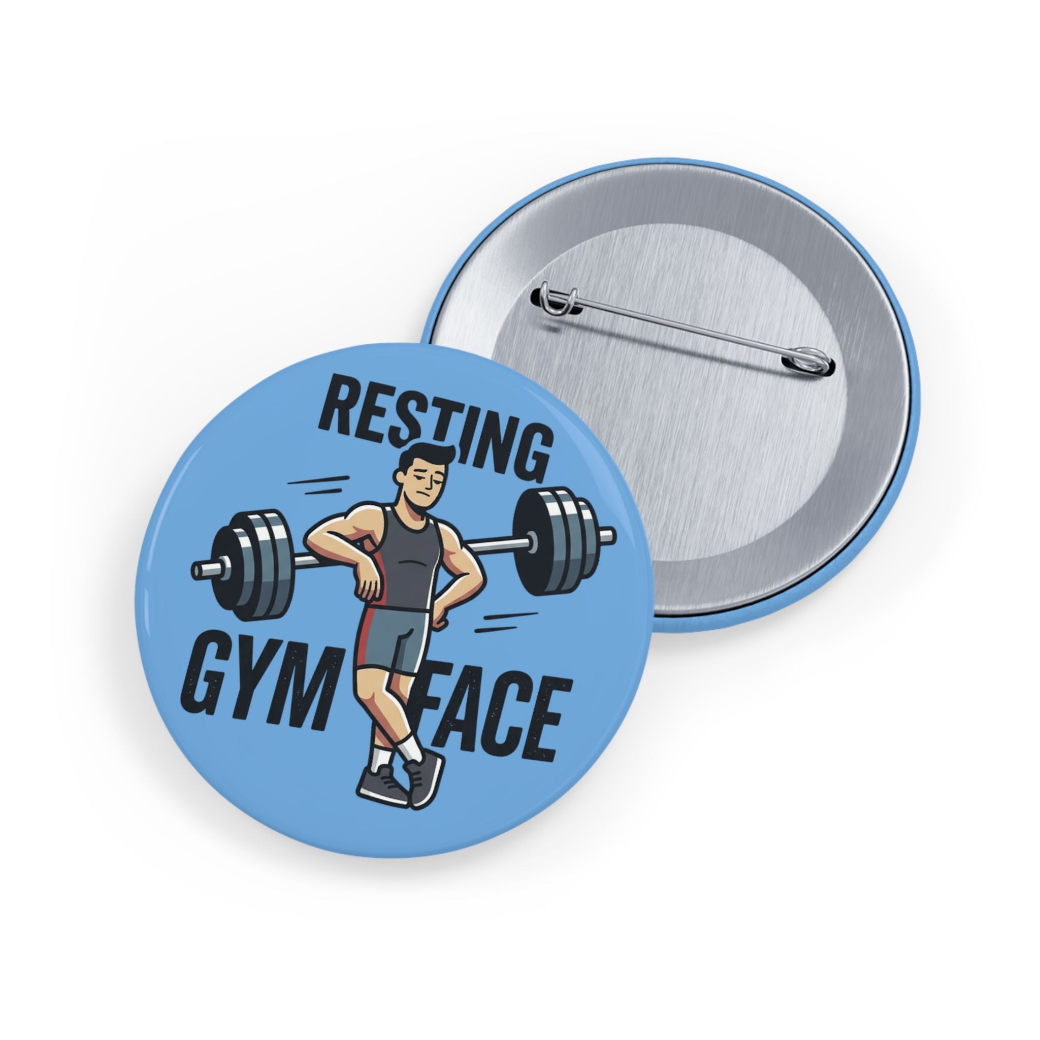 Resting Gym Face Round Pins