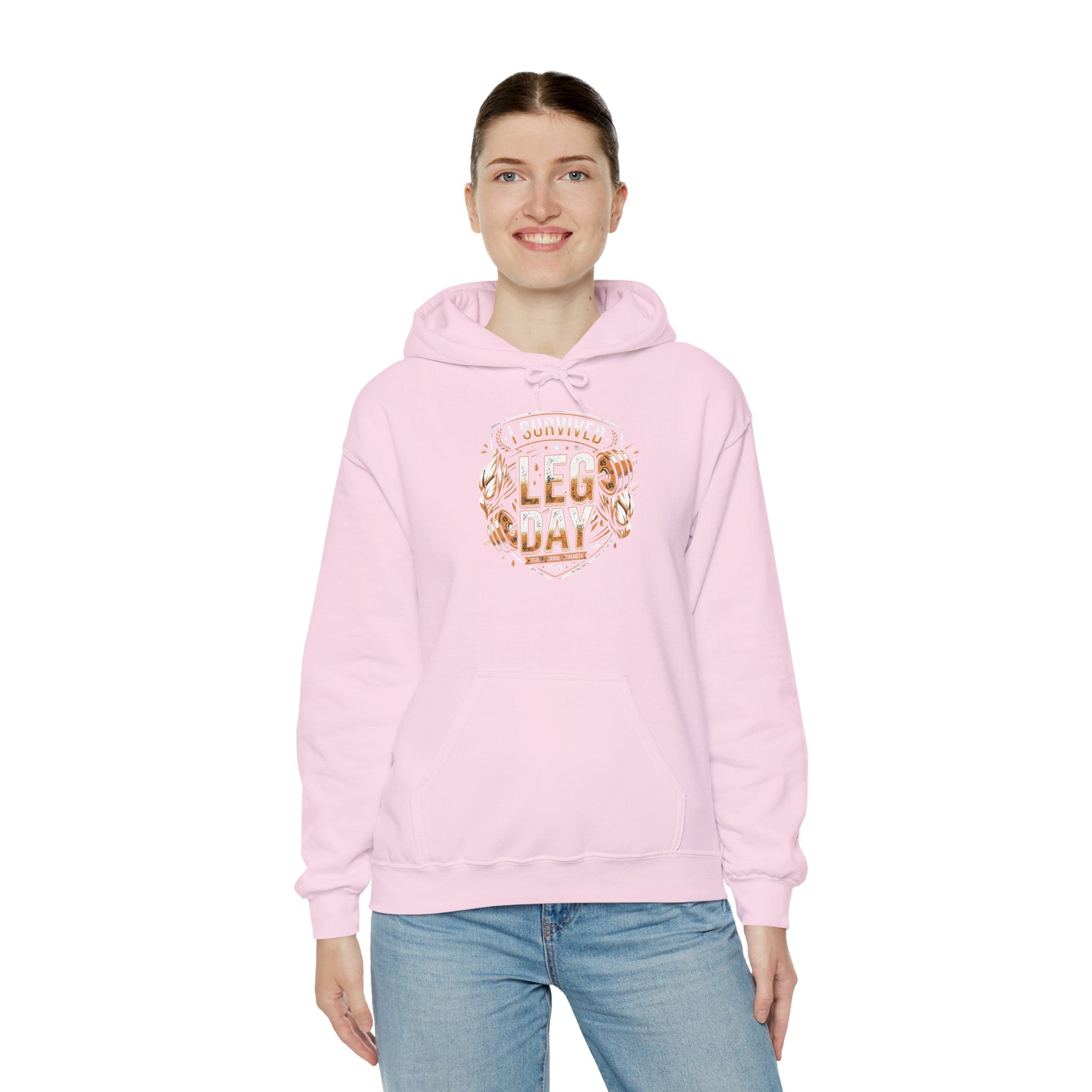 I Survived Leg Day Unisex Heavy Blend™ Hooded Sweatshirt