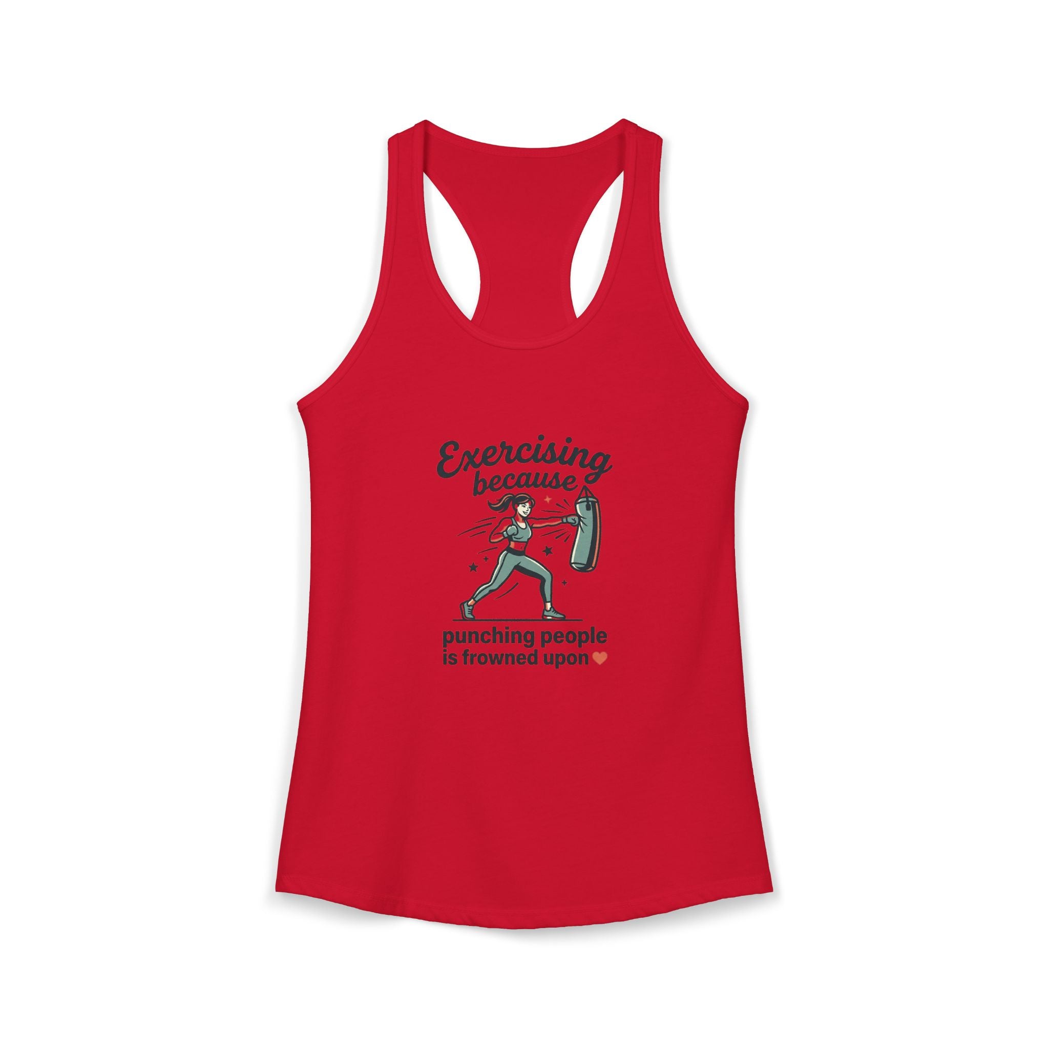 Exercising Because Punching People is Frowned Upon Women's Ideal Racerback Tank