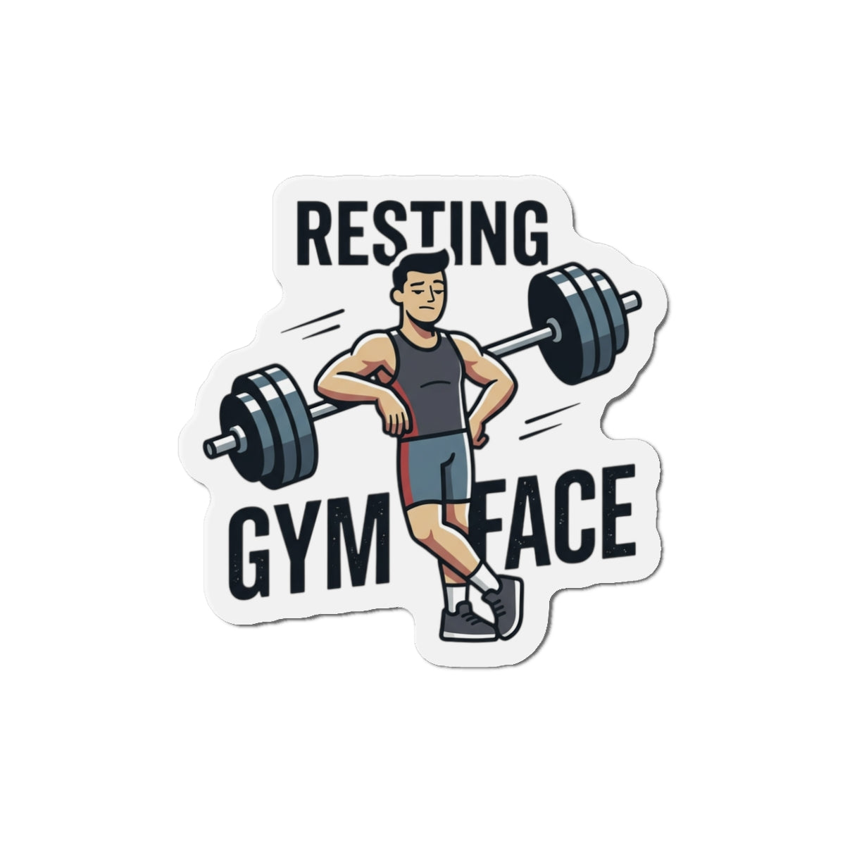 Resting Gym Face Die-Cut Magnets